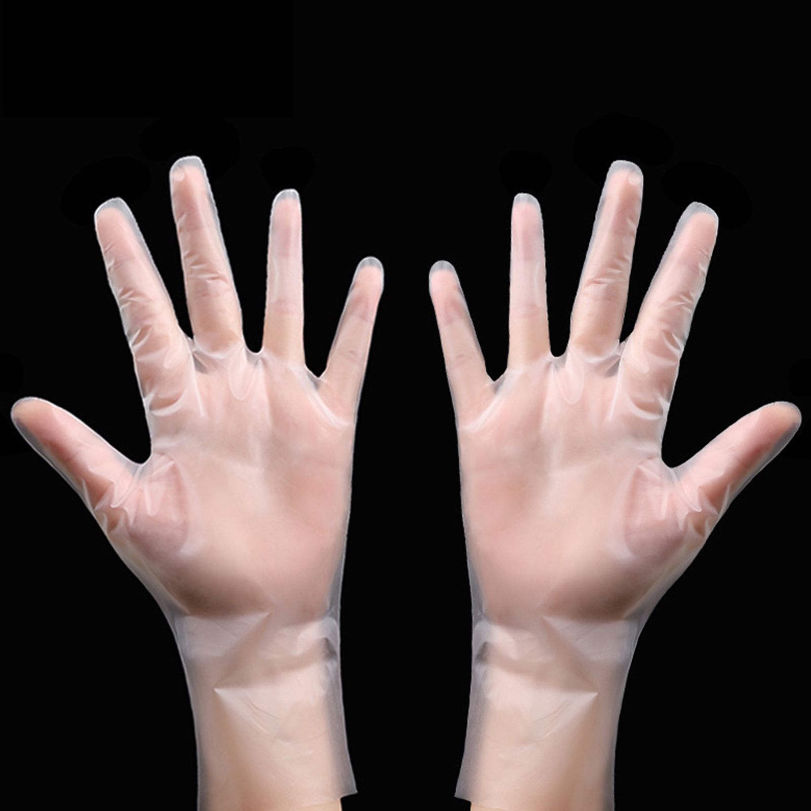 100PCS Disposable TPE Gloves Thicken Transparent Food Grade for Kitchen Baking view 5