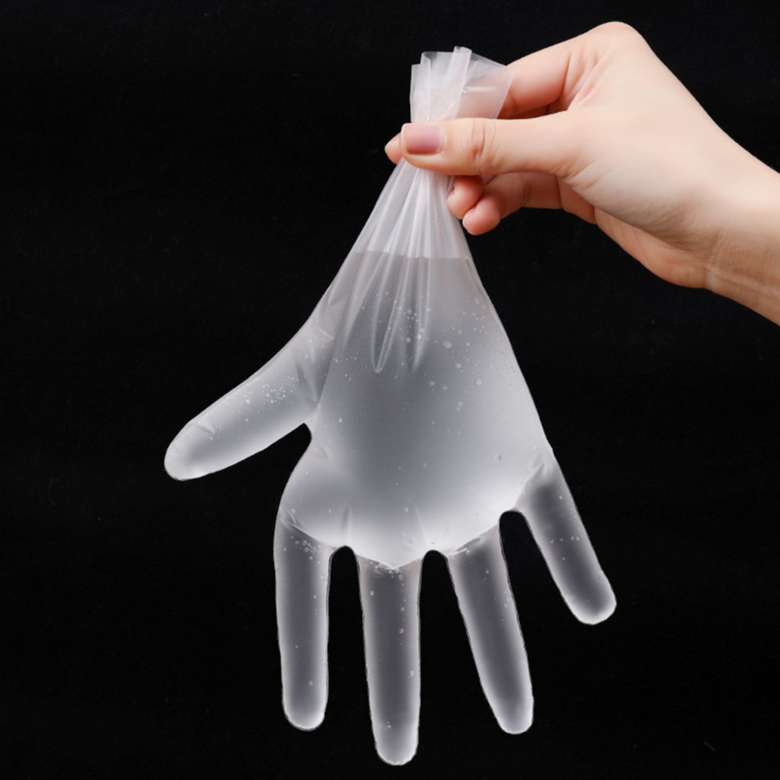 100PCS Disposable TPE Gloves Thicken Transparent Food Grade for Kitchen Baking view 3