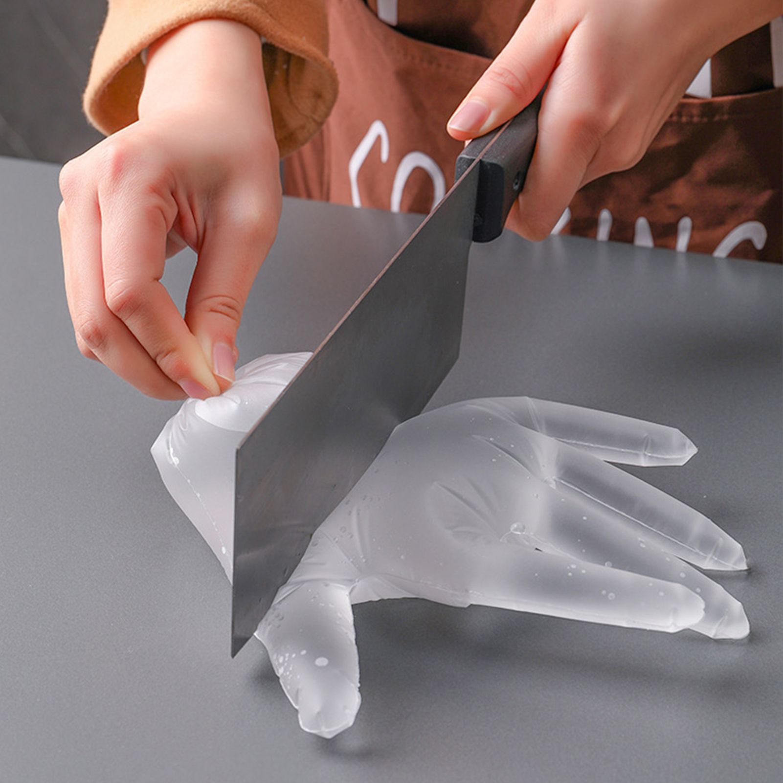 100PCS Disposable TPE Gloves Thicken Transparent Food Grade for Kitchen Baking view 11