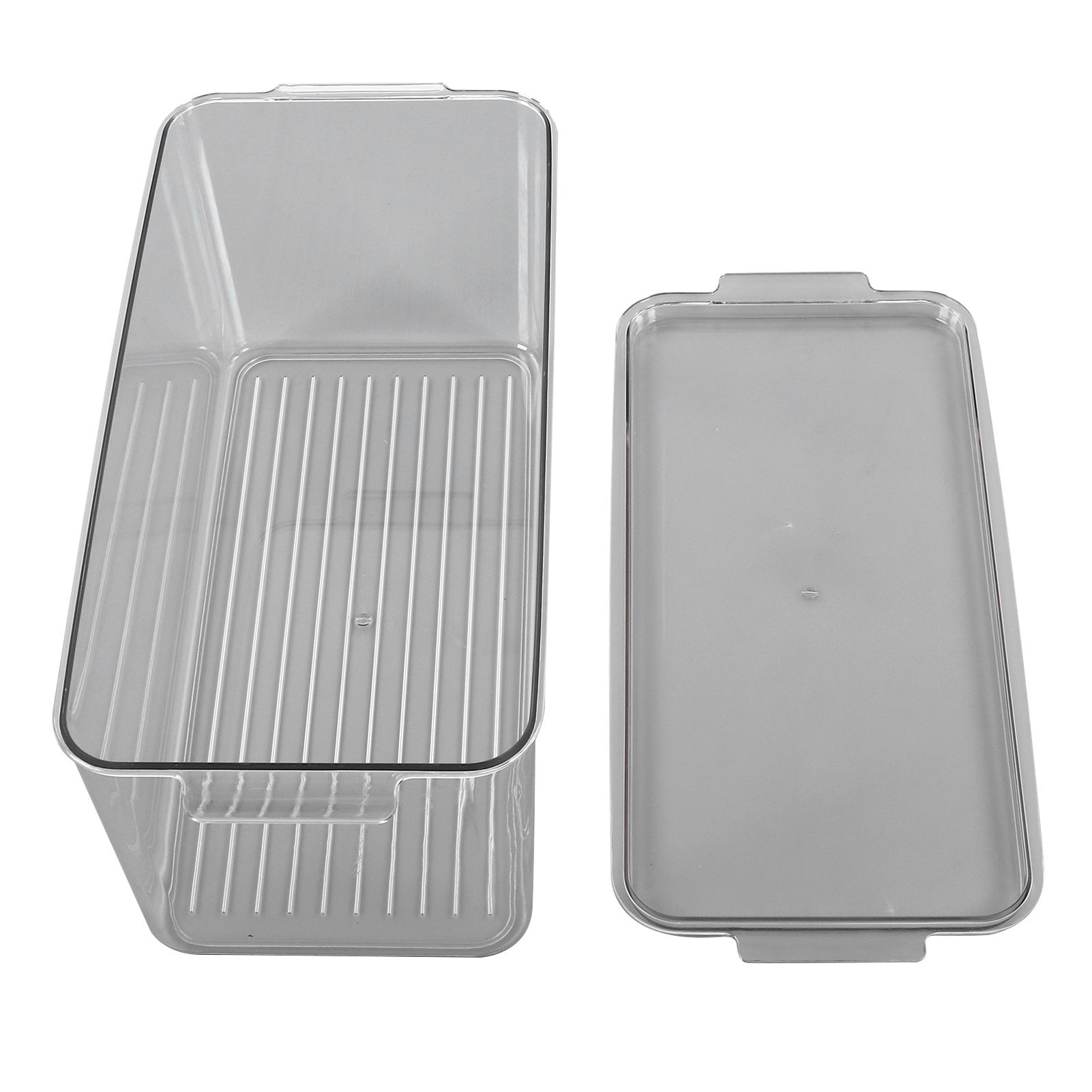 Plastic Storage Box Stackable Refrigerator Kitchen Clear Plastic Fruit view 2