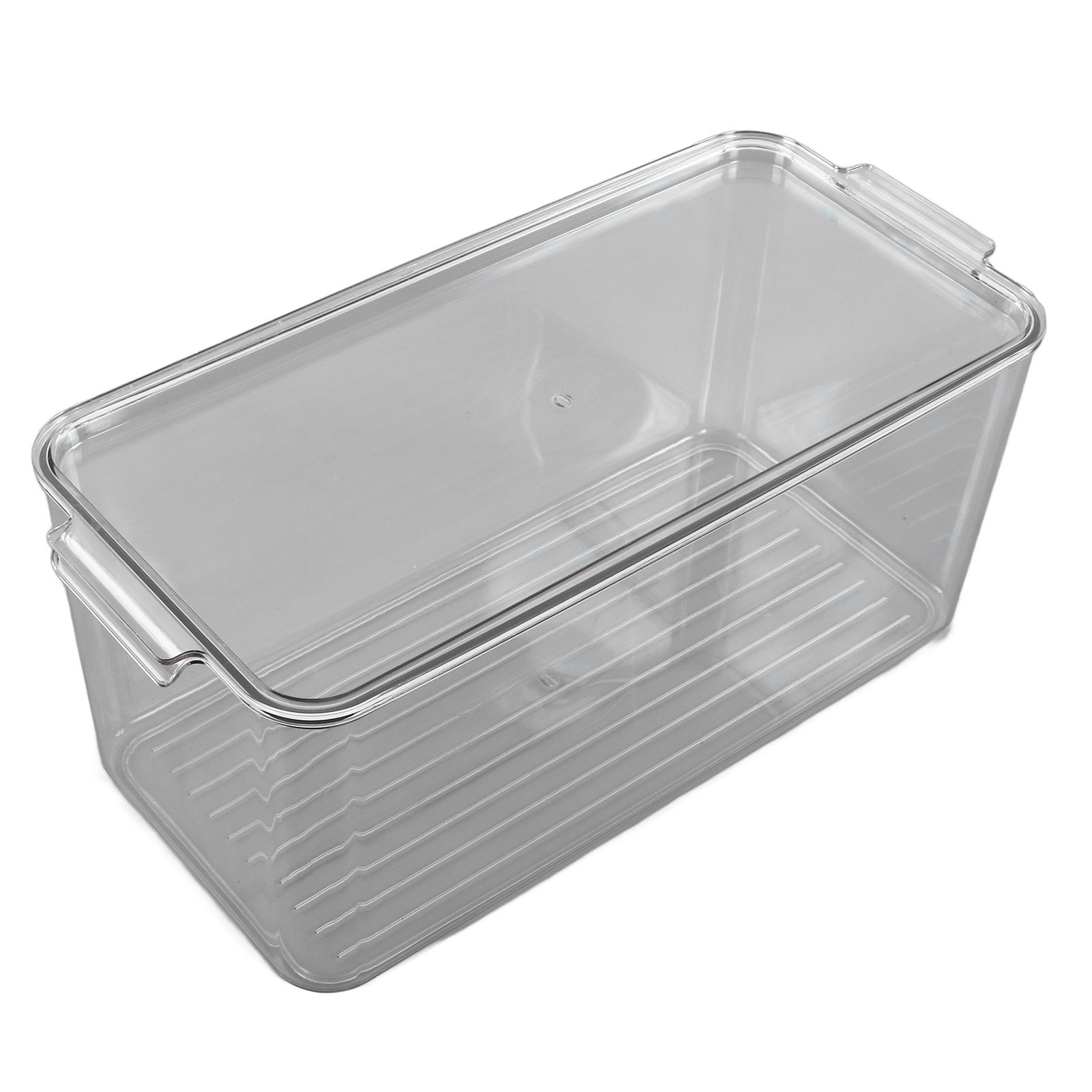 Plastic Storage Box Stackable Refrigerator Kitchen Clear Plastic Fruit view 3