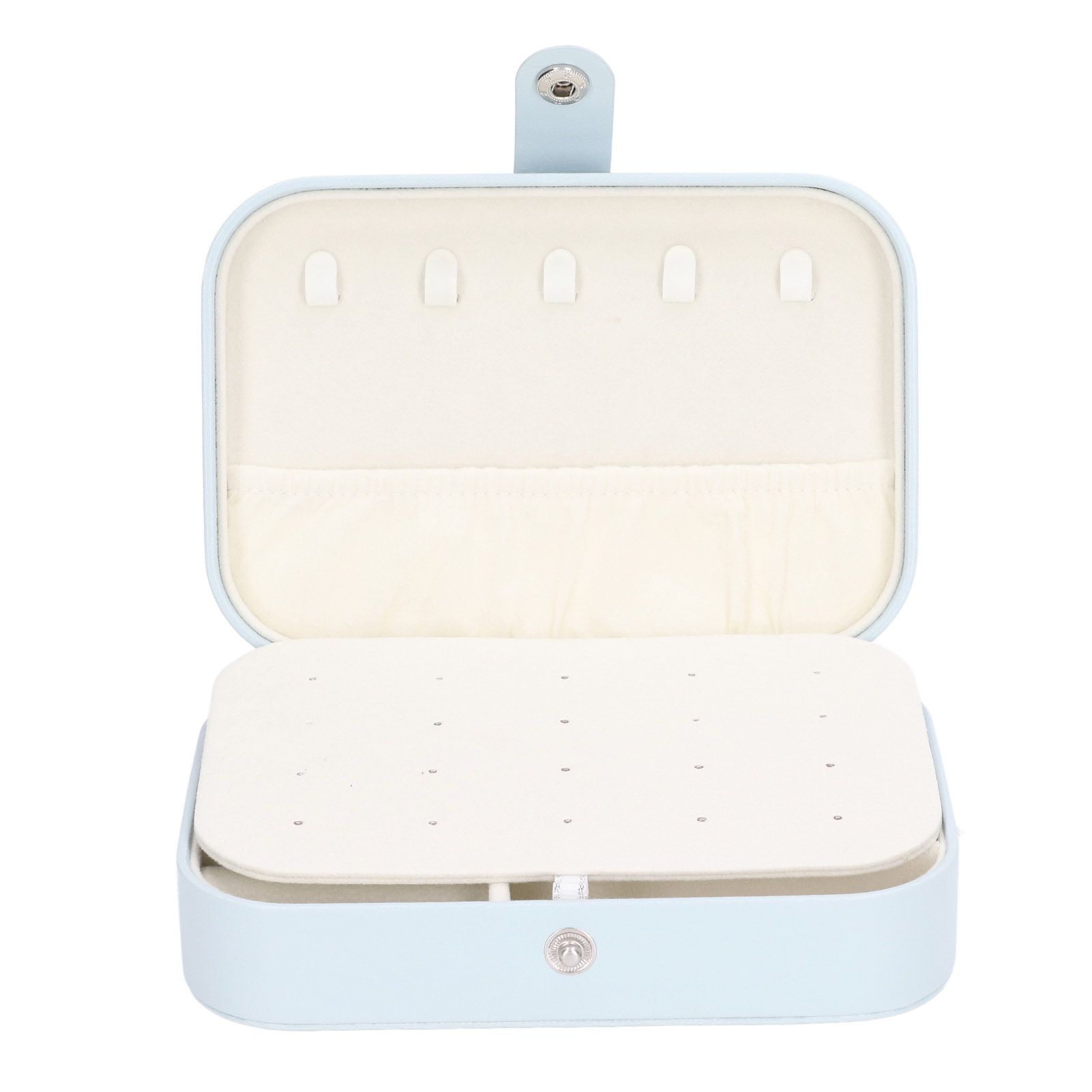 Jewelry Travel Case Large Capacity Durable Leather Simple Style Multifunction view 4