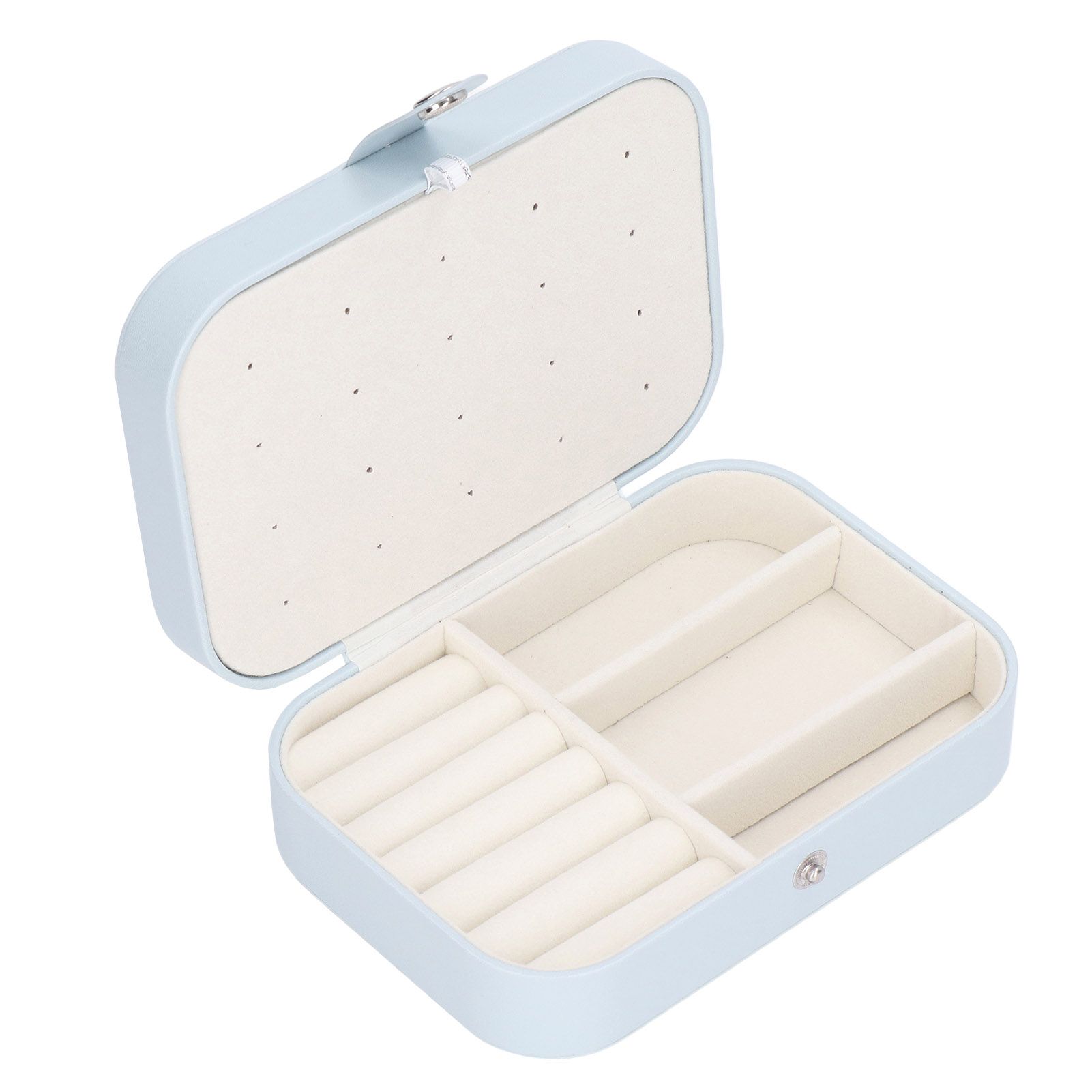 Jewelry Travel Case Large Capacity Durable Leather Simple Style Multifunction view 5