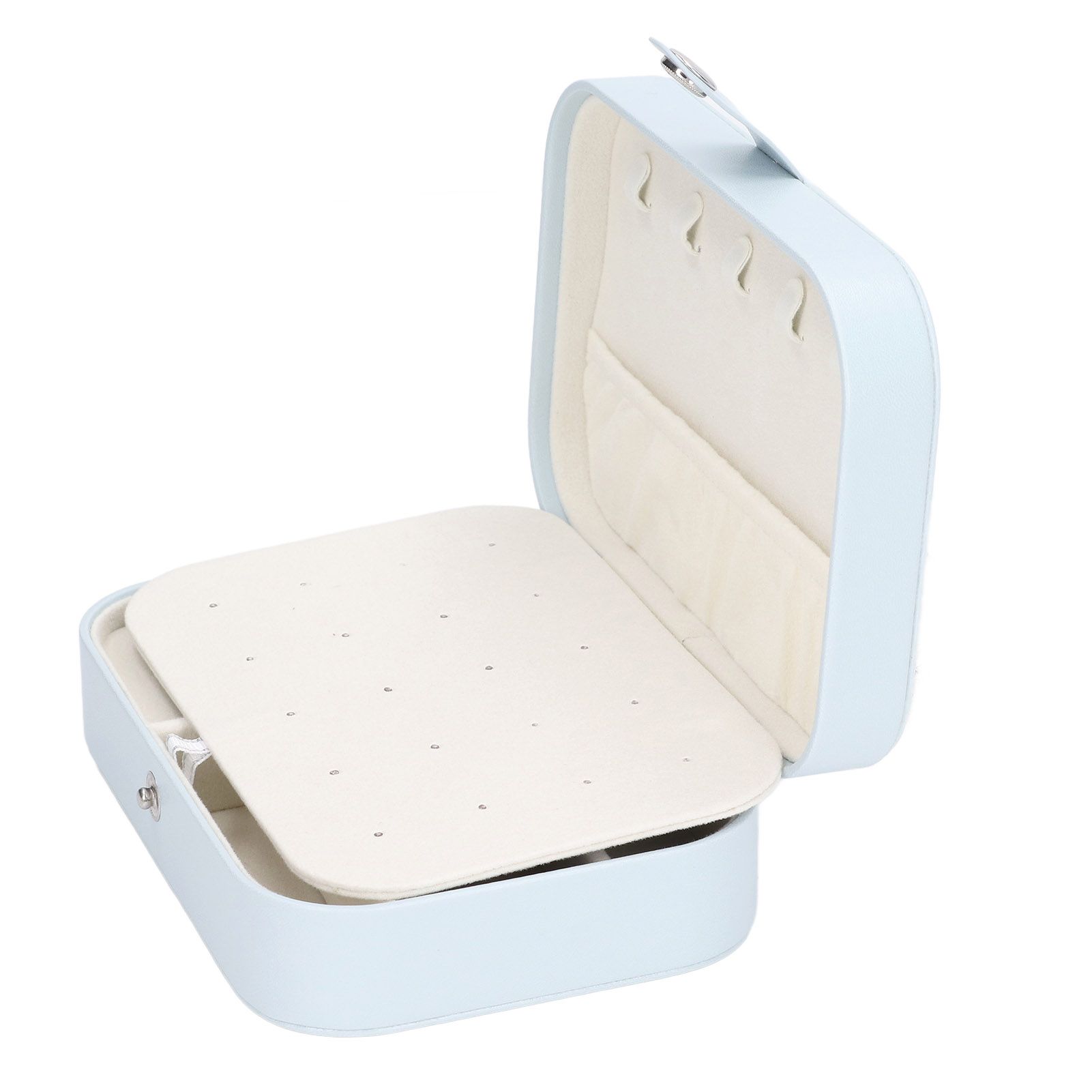 Jewelry Travel Case Large Capacity Durable Leather Simple Style Multifunction view 7