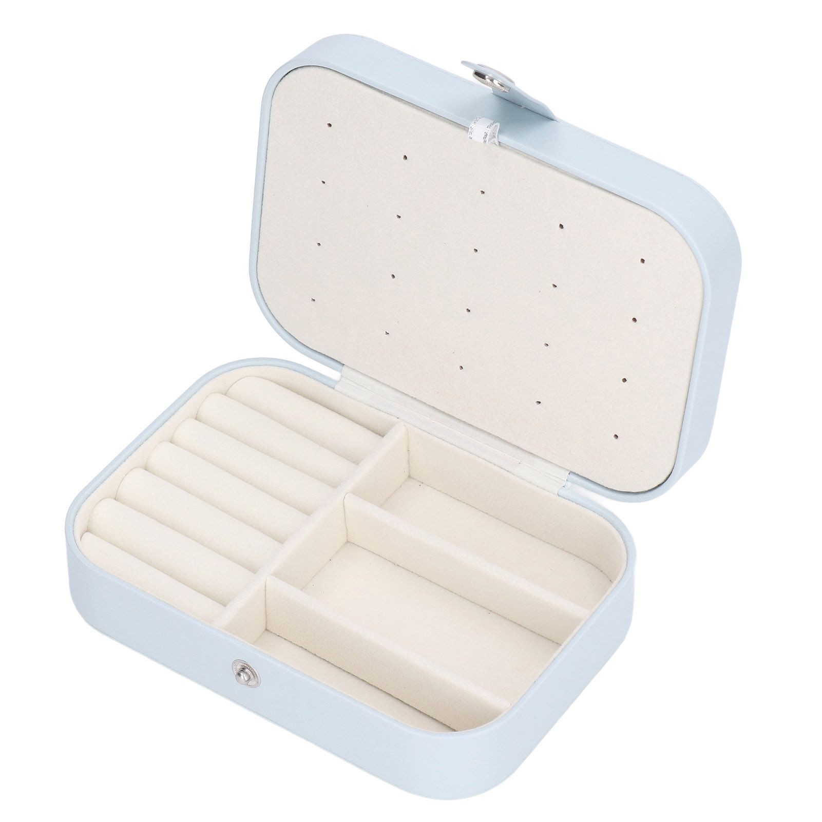 Jewelry Travel Case Large Capacity Durable Leather Simple Style Multifunction view 8
