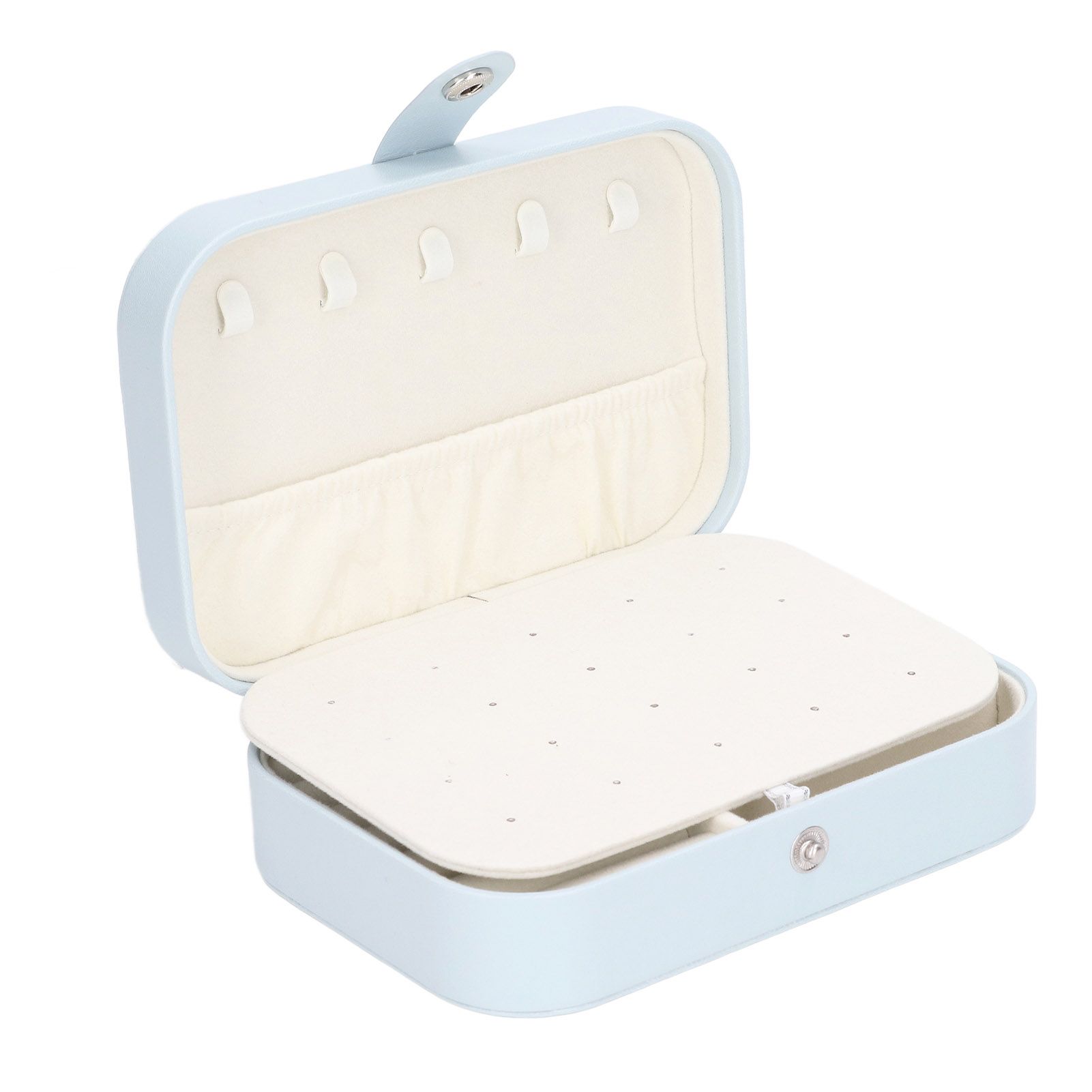 Jewelry Travel Case Large Capacity Durable Leather Simple Style Multifunction view 9