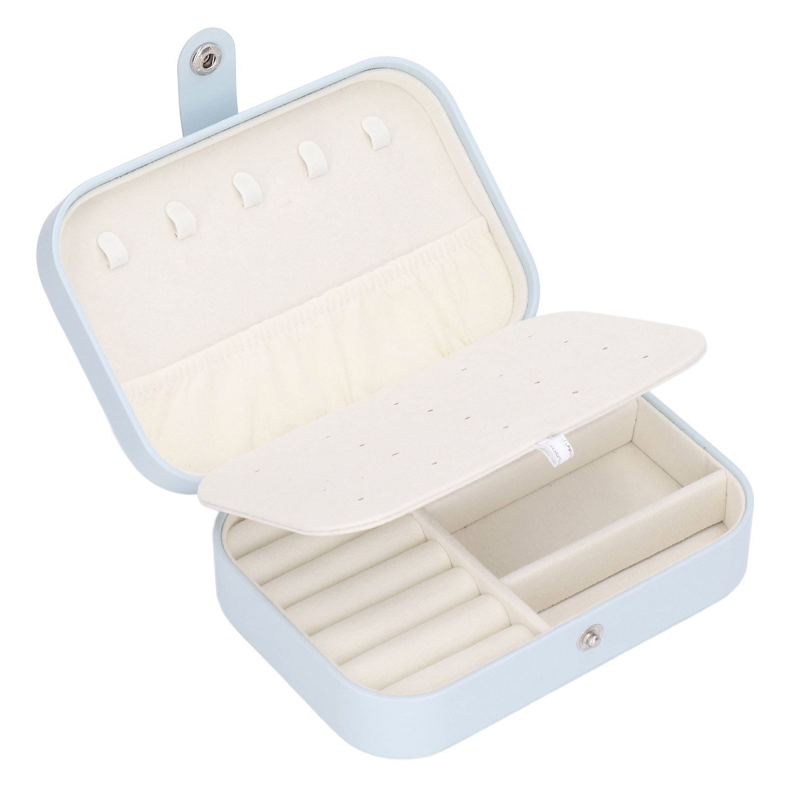 Jewelry Travel Case Large Capacity Durable Leather Simple Style Multifunction view 10