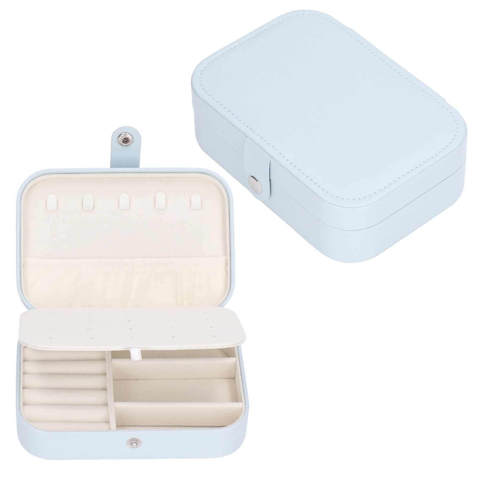 Jewelry Travel Case Large Capacity Durable Leather Simple Style Multifunction view 15