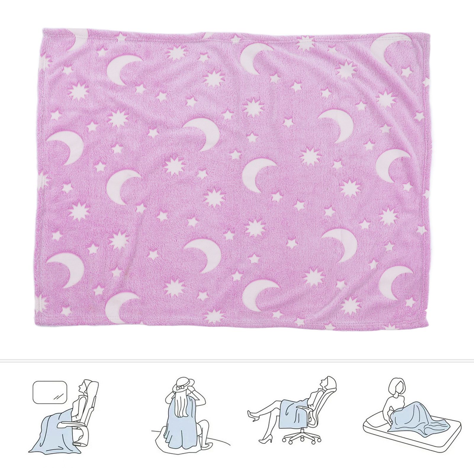 1.52x1M Luminous Blanket Double Sided Polyester Glowing Blanket Bedroom Air view 12