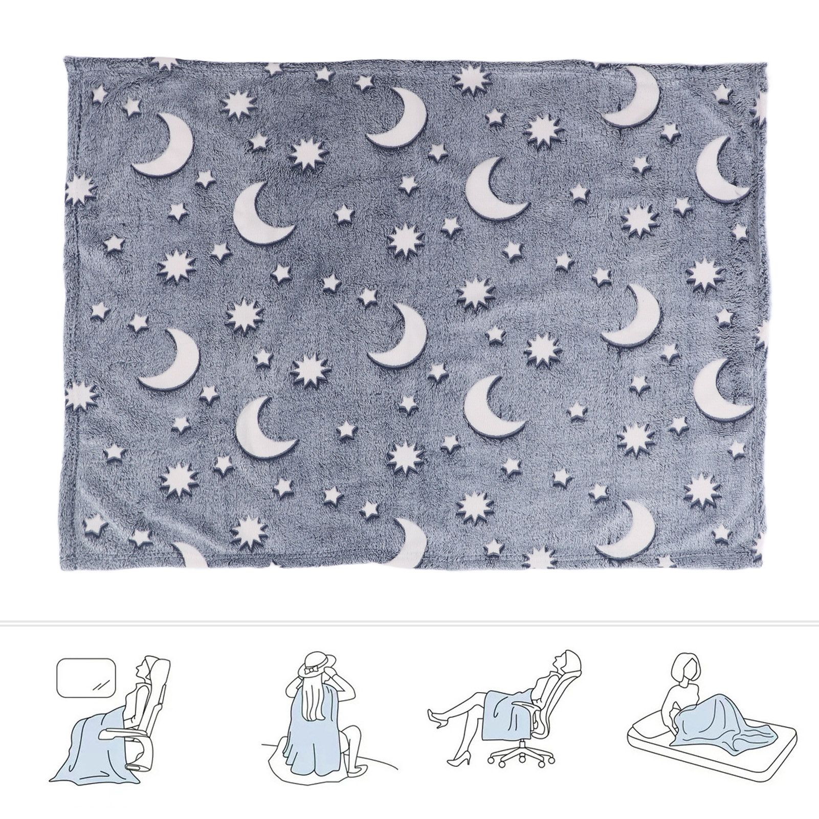 1.52x1M Luminous Blanket Double Sided Polyester Glowing Blanket Bedroom Air view 12