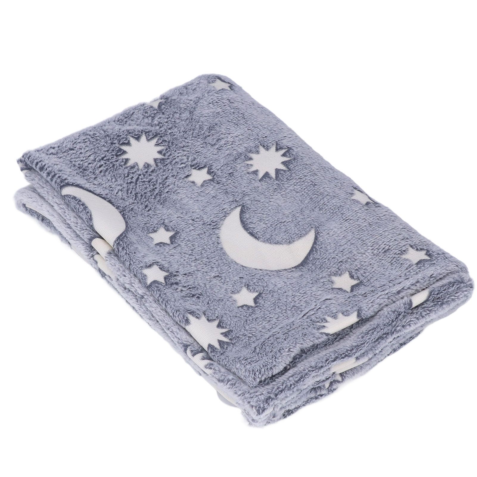 1.5x2m Luminous Blanket Double Side Flannel Star Moon Design Soft Glow in The