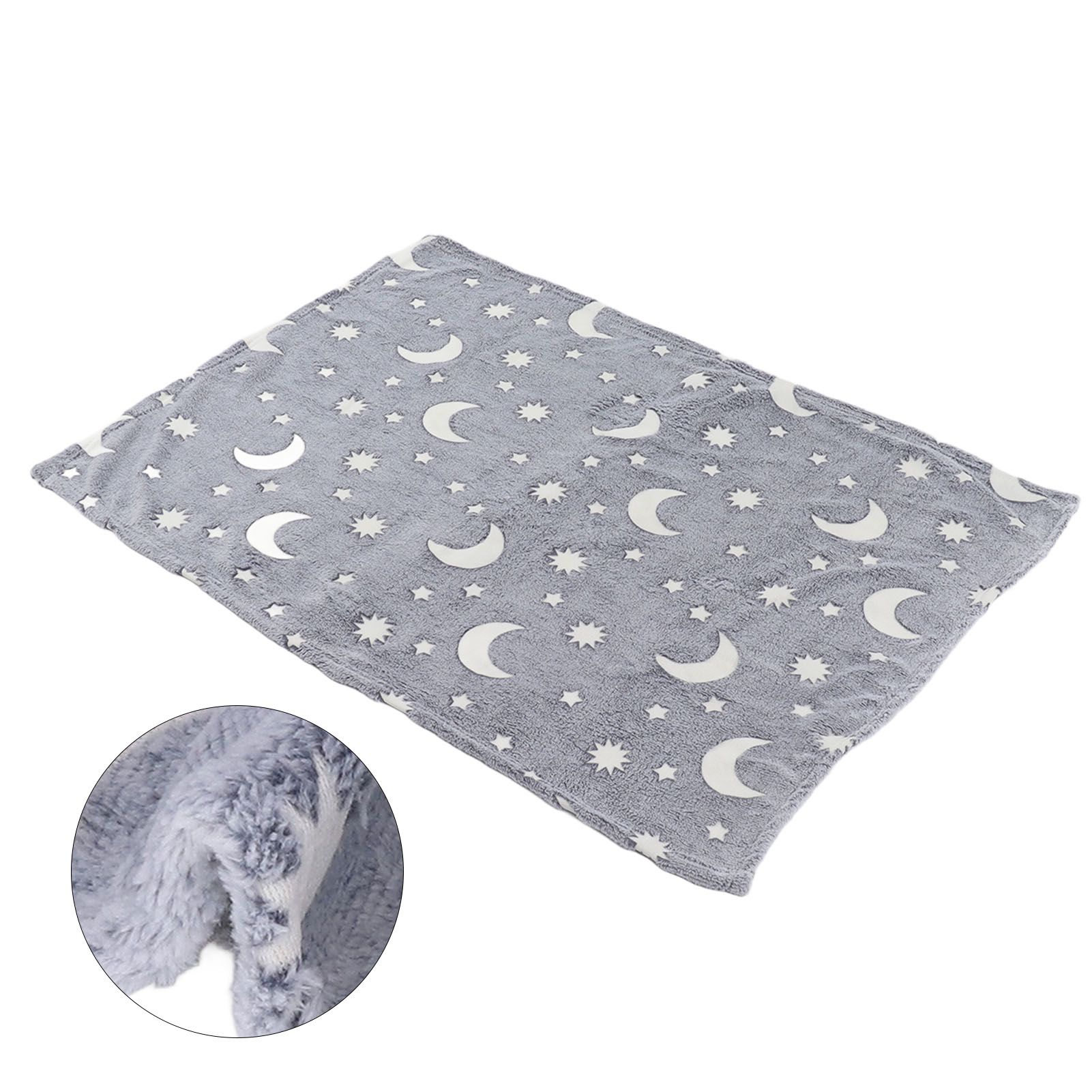 1.5x2m Luminous Blanket Double Side Flannel Star Moon Design Soft Glow in The view 9
