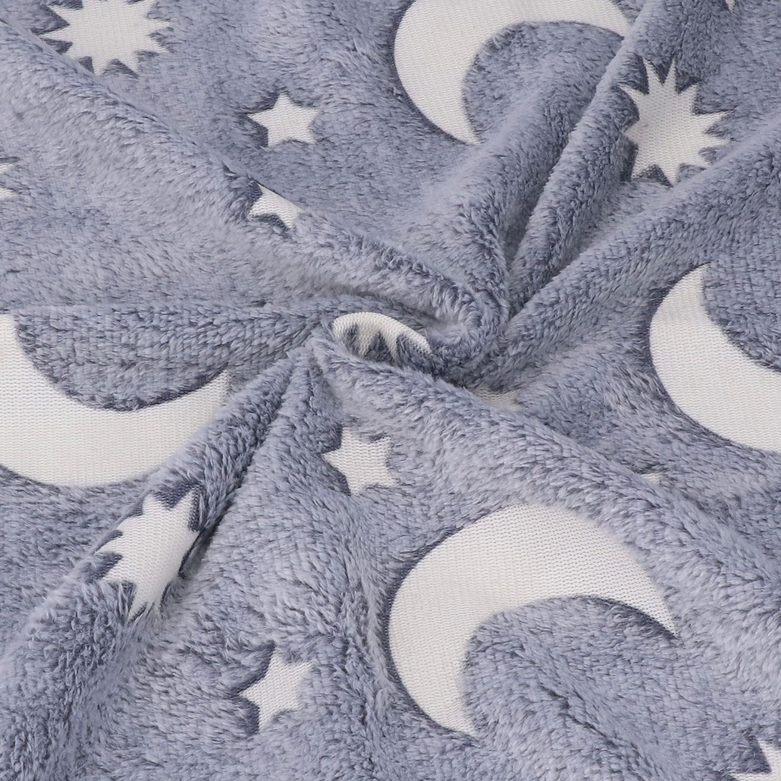 1.5x2m Luminous Blanket Double Side Flannel Star Moon Design Soft Glow in The view 15