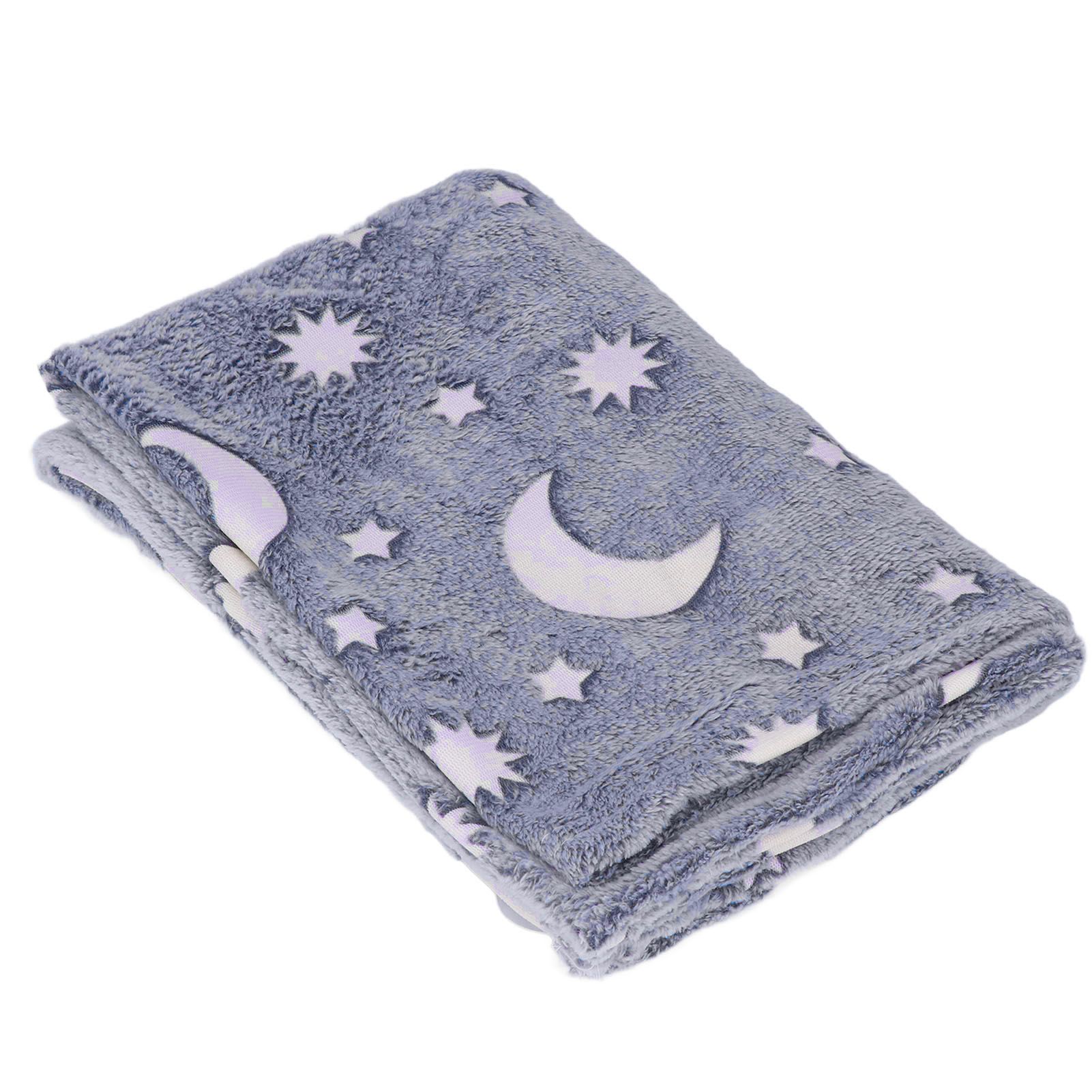1.5x2m Luminous Blanket Double Side Flannel Star Moon Design Soft Glow in The