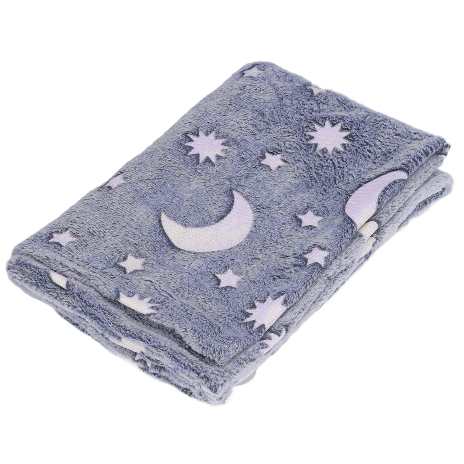 1.5x2m Luminous Blanket Double Side Flannel Star Moon Design Soft Glow in The view 2