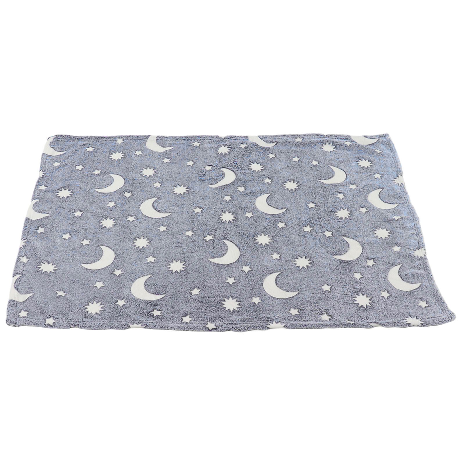 1.5x2m Luminous Blanket Double Side Flannel Star Moon Design Soft Glow in The view 3