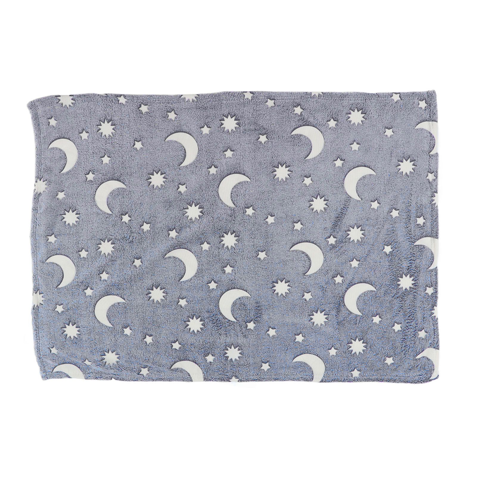 1.5x2m Luminous Blanket Double Side Flannel Star Moon Design Soft Glow in The view 4