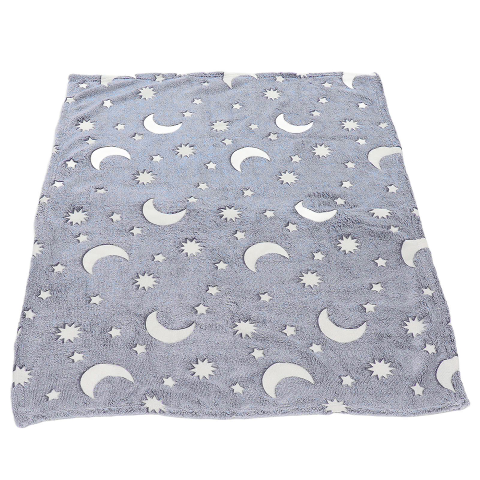 1.5x2m Luminous Blanket Double Side Flannel Star Moon Design Soft Glow in The view 5