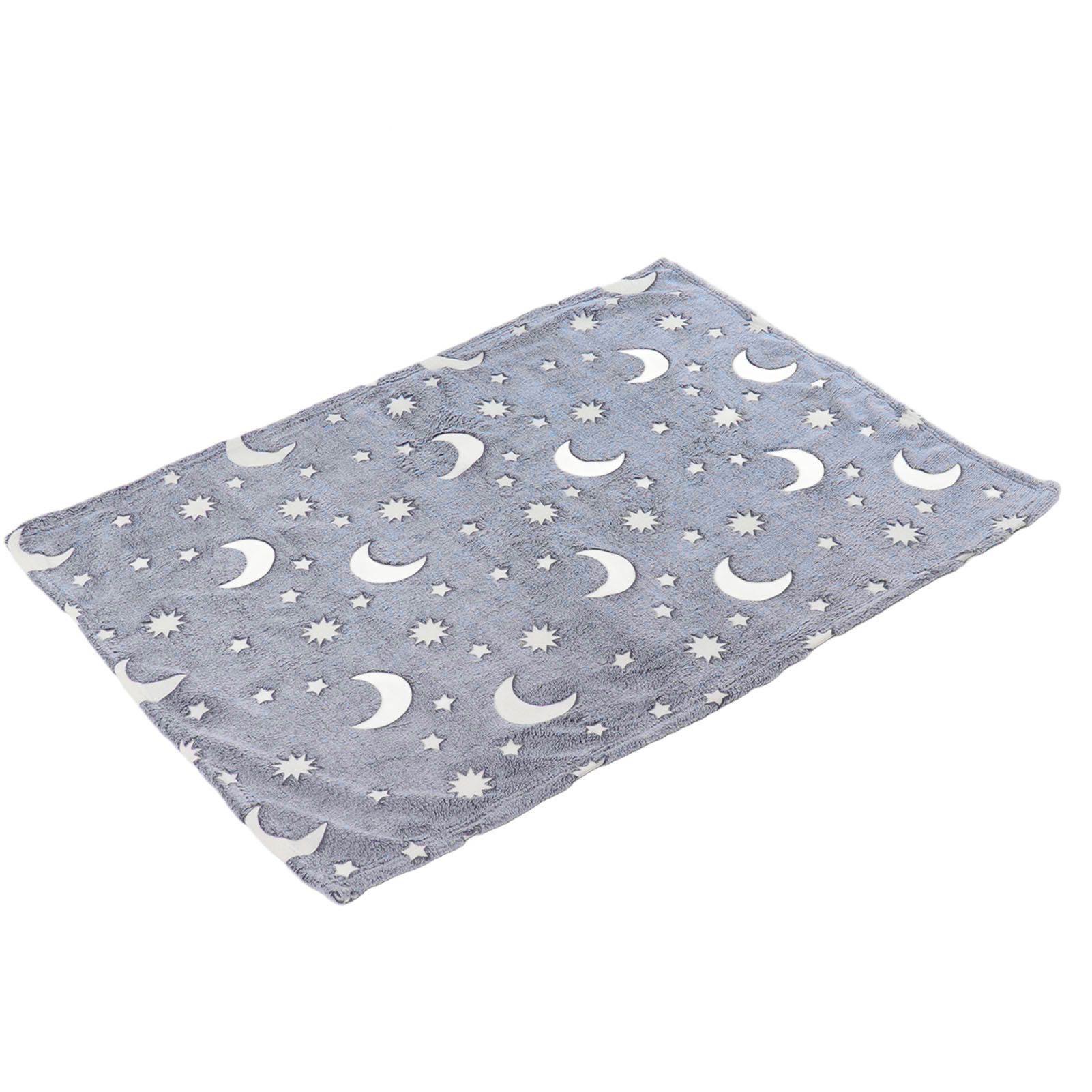 1.5x2m Luminous Blanket Double Side Flannel Star Moon Design Soft Glow in The view 8