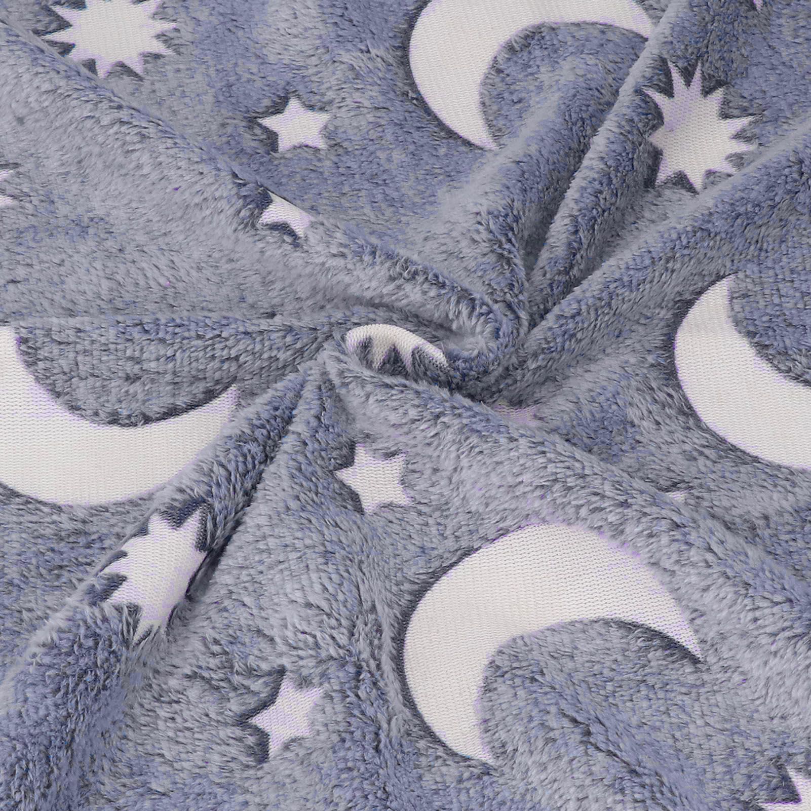 1.5x2m Luminous Blanket Double Side Flannel Star Moon Design Soft Glow in The view 14