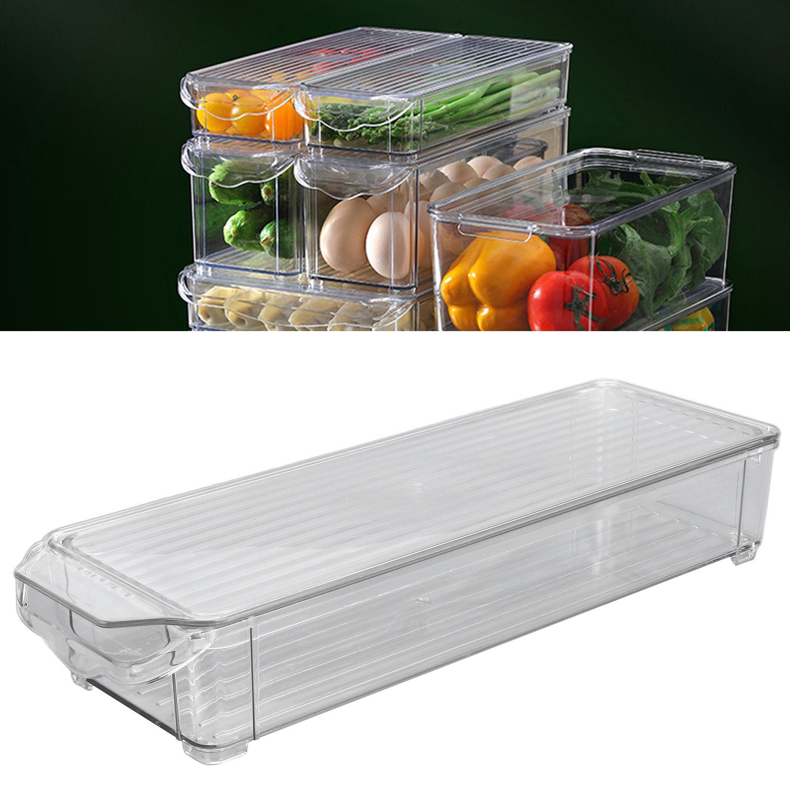 Clear Organizing Bin Large Capacity Transparent Food Grade Plastic view 11