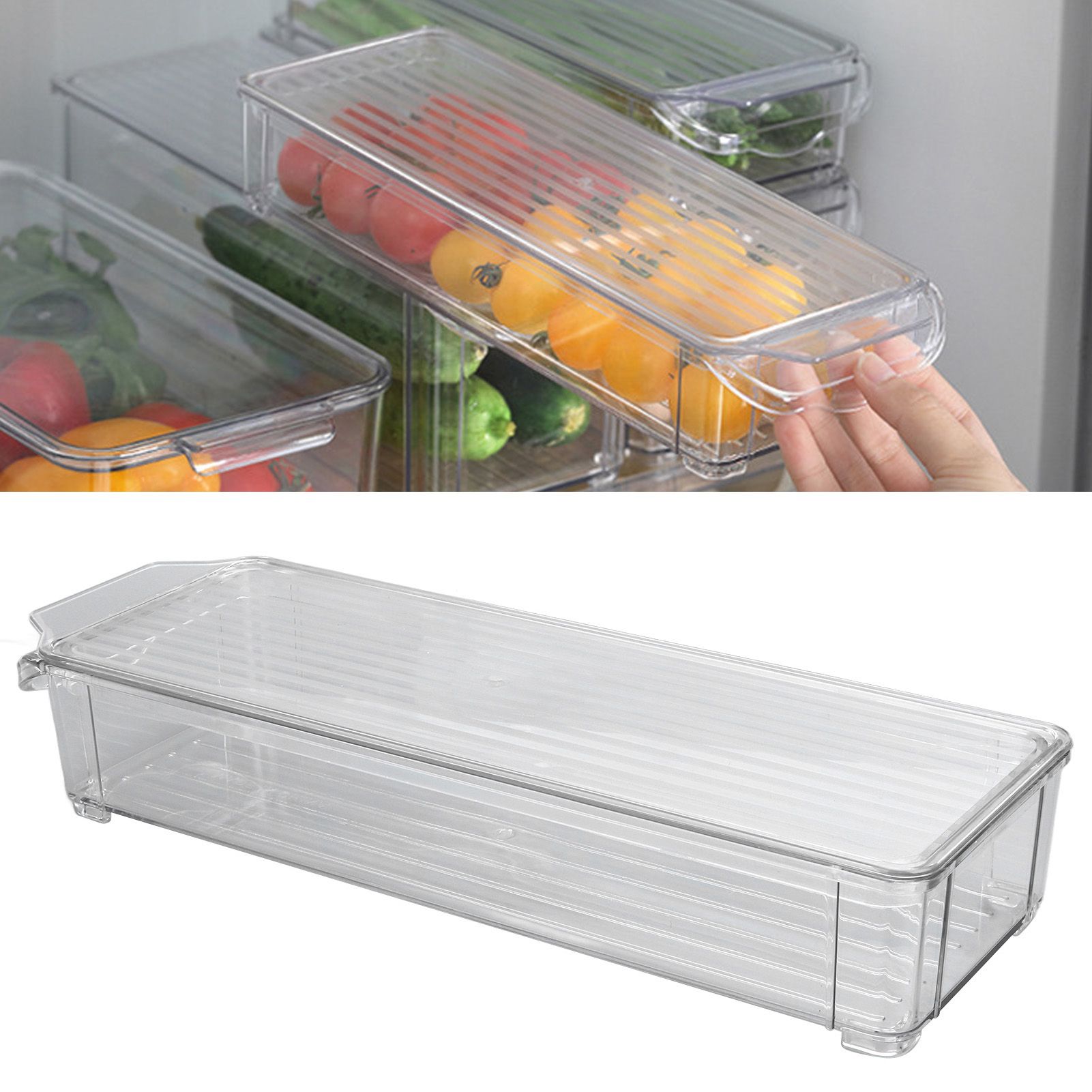 Clear Organizing Bin Large Capacity Transparent Food Grade Plastic view 12