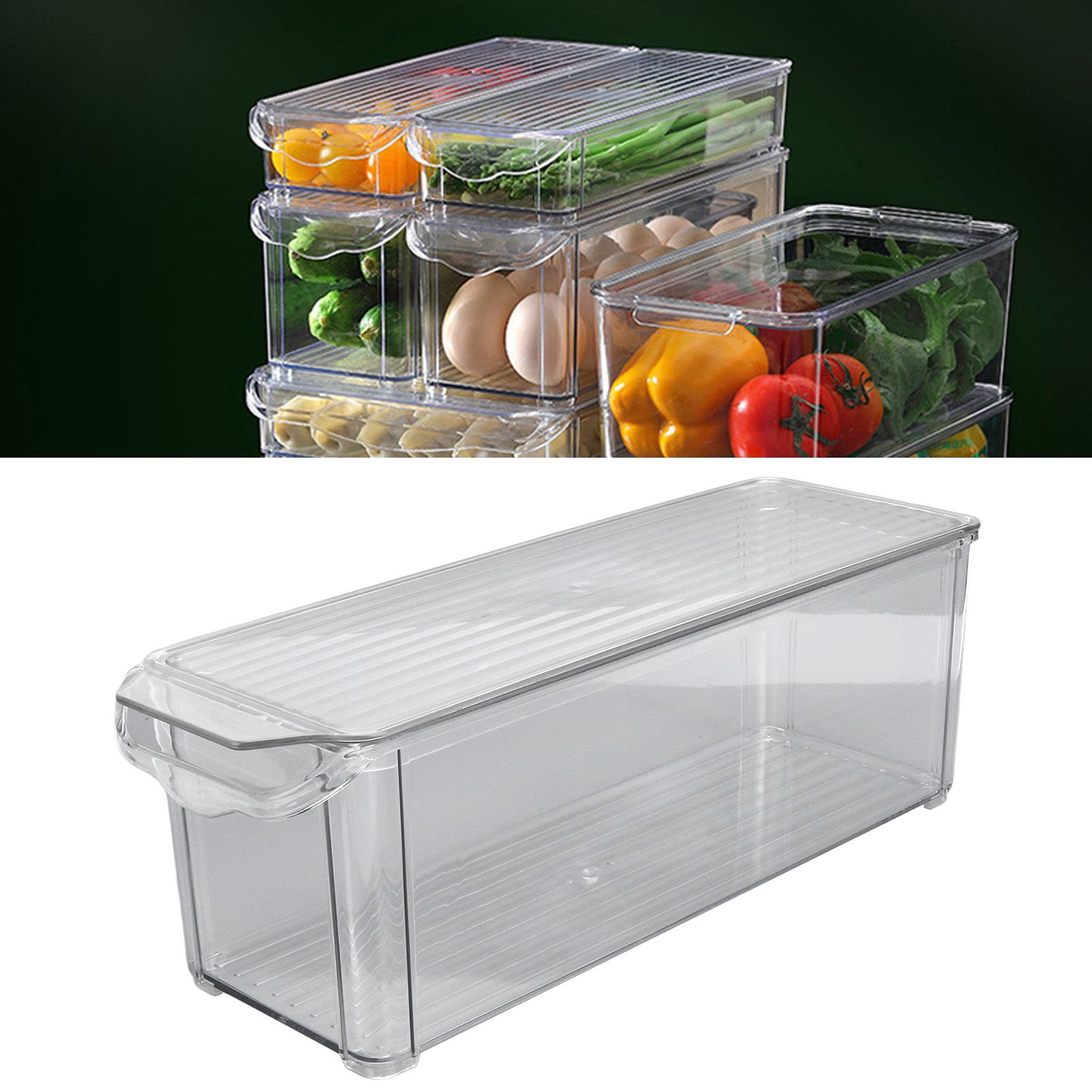 Clear Organizing Bin Large Capacity Transparent Food Grade Plastic view 11