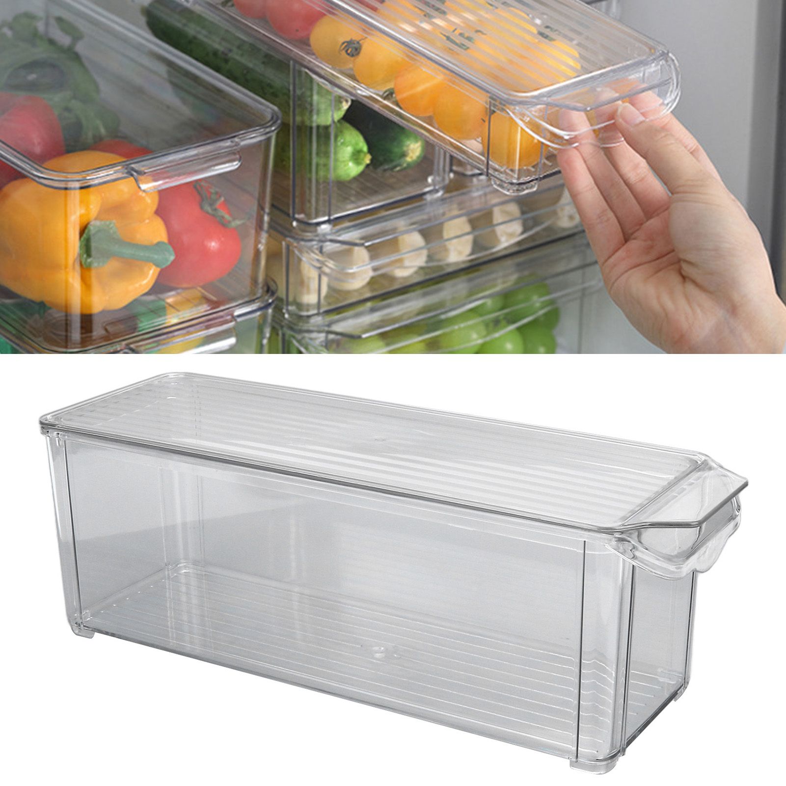 Clear Organizing Bin Large Capacity Transparent Food Grade Plastic view 12