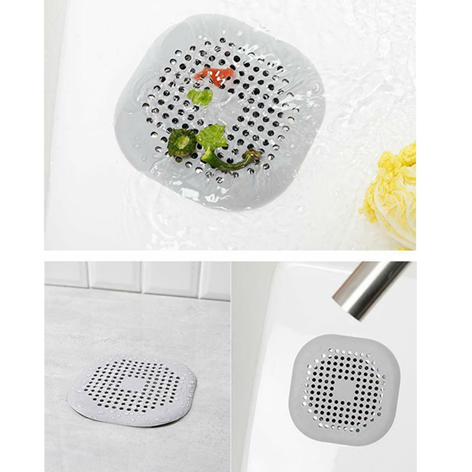 Sewer Floor Drain Net With Suction Cup Shower Drain Hair Cover Kitchen view 5