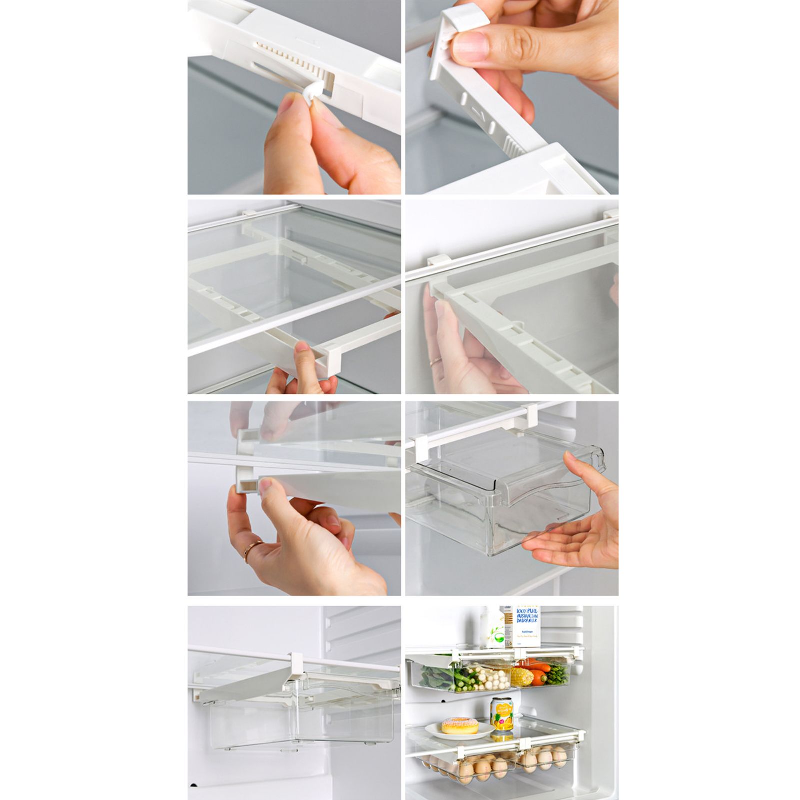 Clear Organizing Bin Durable ABS PET Drawer Type Transparent Design Wide view 4