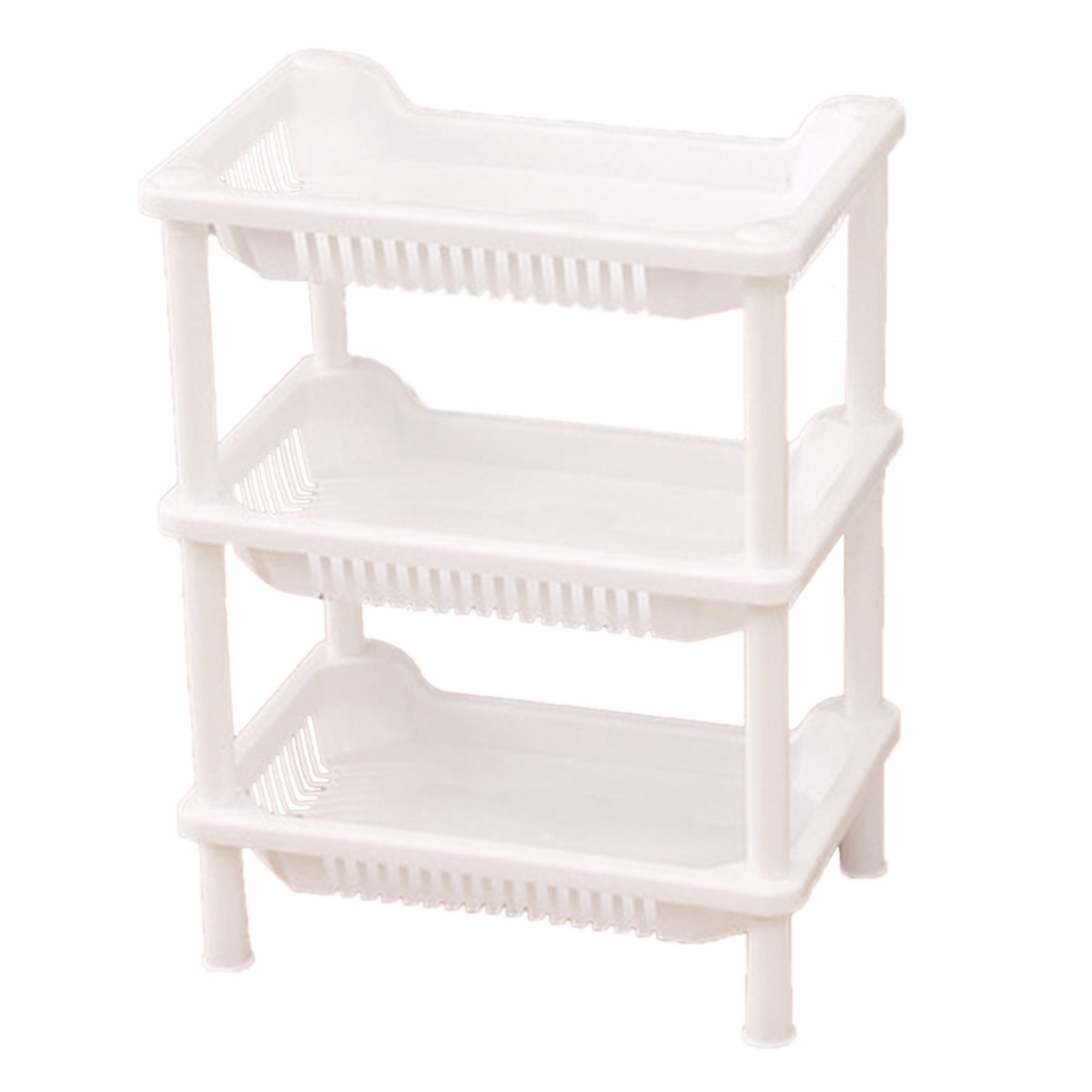 3 Layers Bathroom Standing Shelf Bathroom Stand PP Land Installation Bathroom