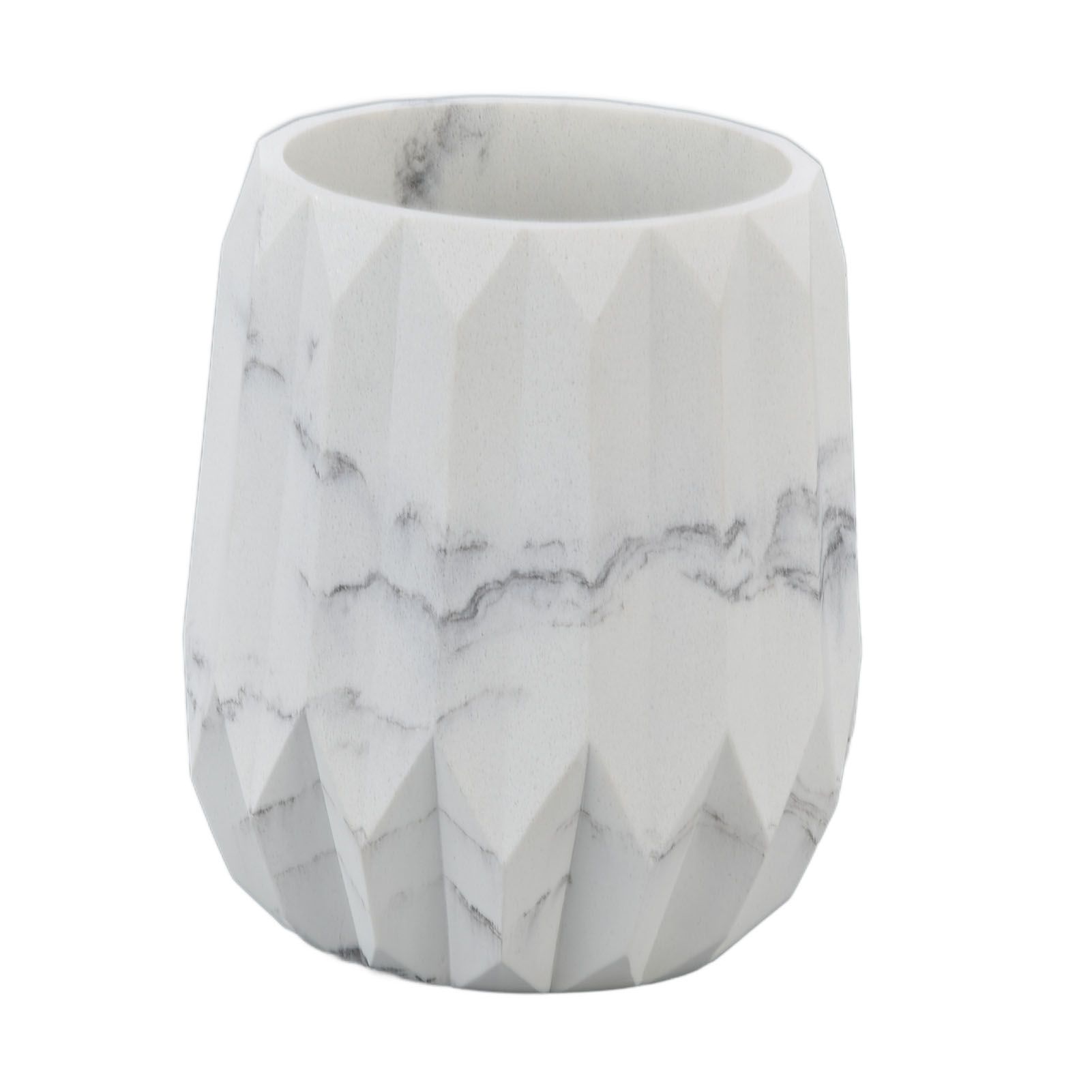 Makeup Brush Holder Durable Glossy Resin Large Capacity Modern Design Marble view 5