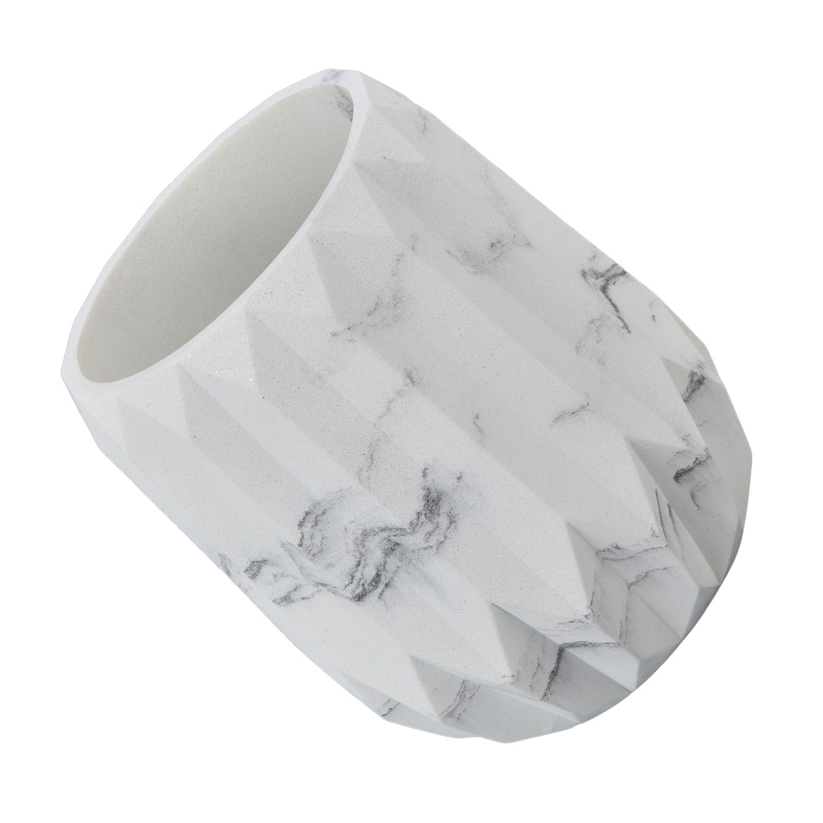 Makeup Brush Holder Durable Glossy Resin Large Capacity Modern Design Marble view 10