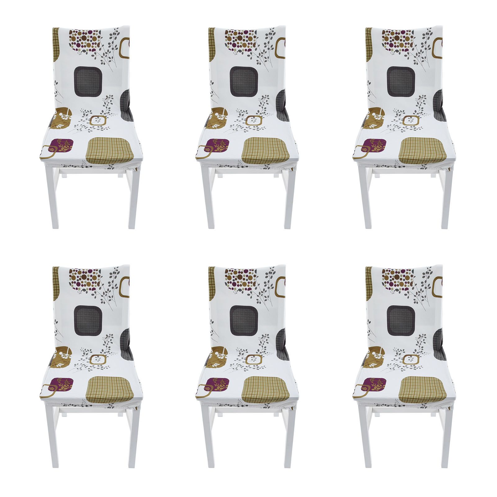 6PCS High Elasticity Chair Cover Removable Washable Dustproof Home Hotel view 2