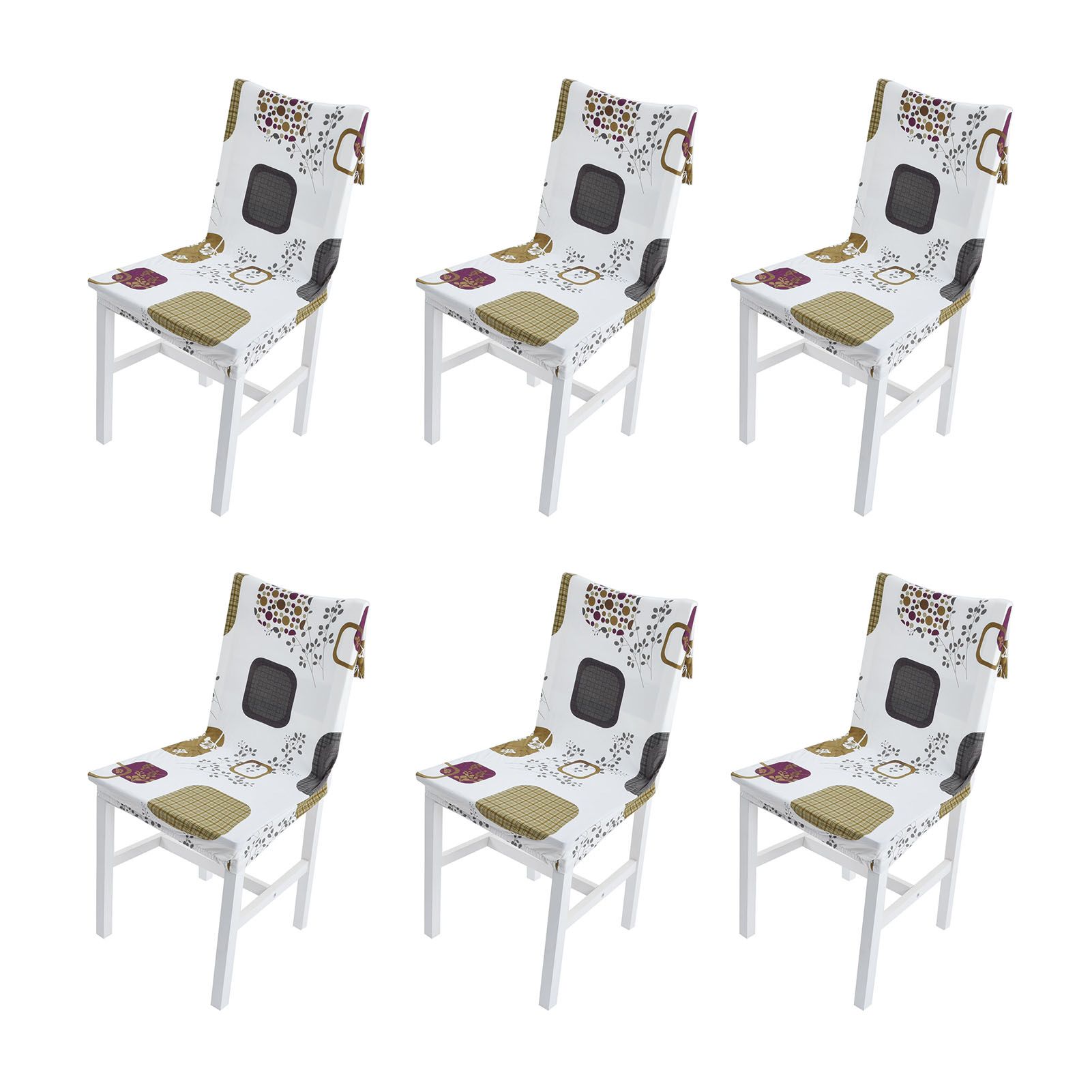 6PCS High Elasticity Chair Cover Removable Washable Dustproof Home Hotel view 4