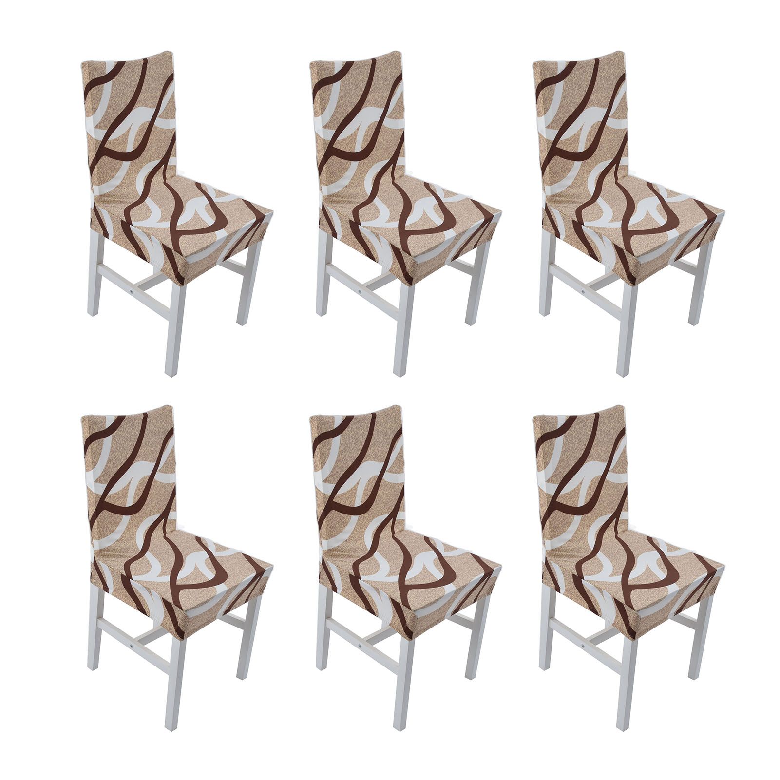 6PCS High Elasticity Chair Cover Removable Washable Dustproof Home Hotel view 6