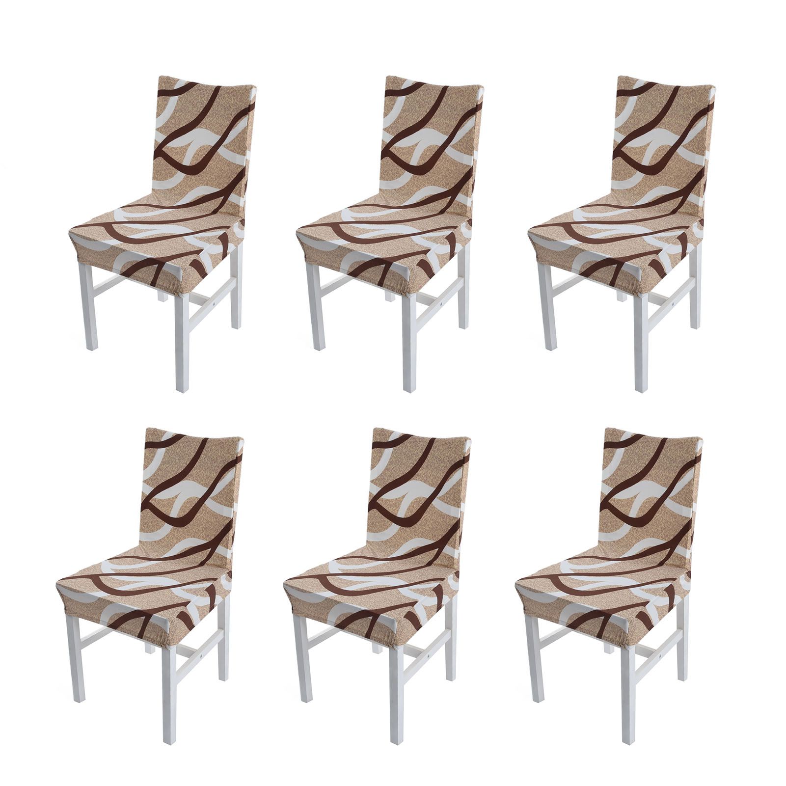 6PCS High Elasticity Chair Cover Removable Washable Dustproof Home Hotel view 7