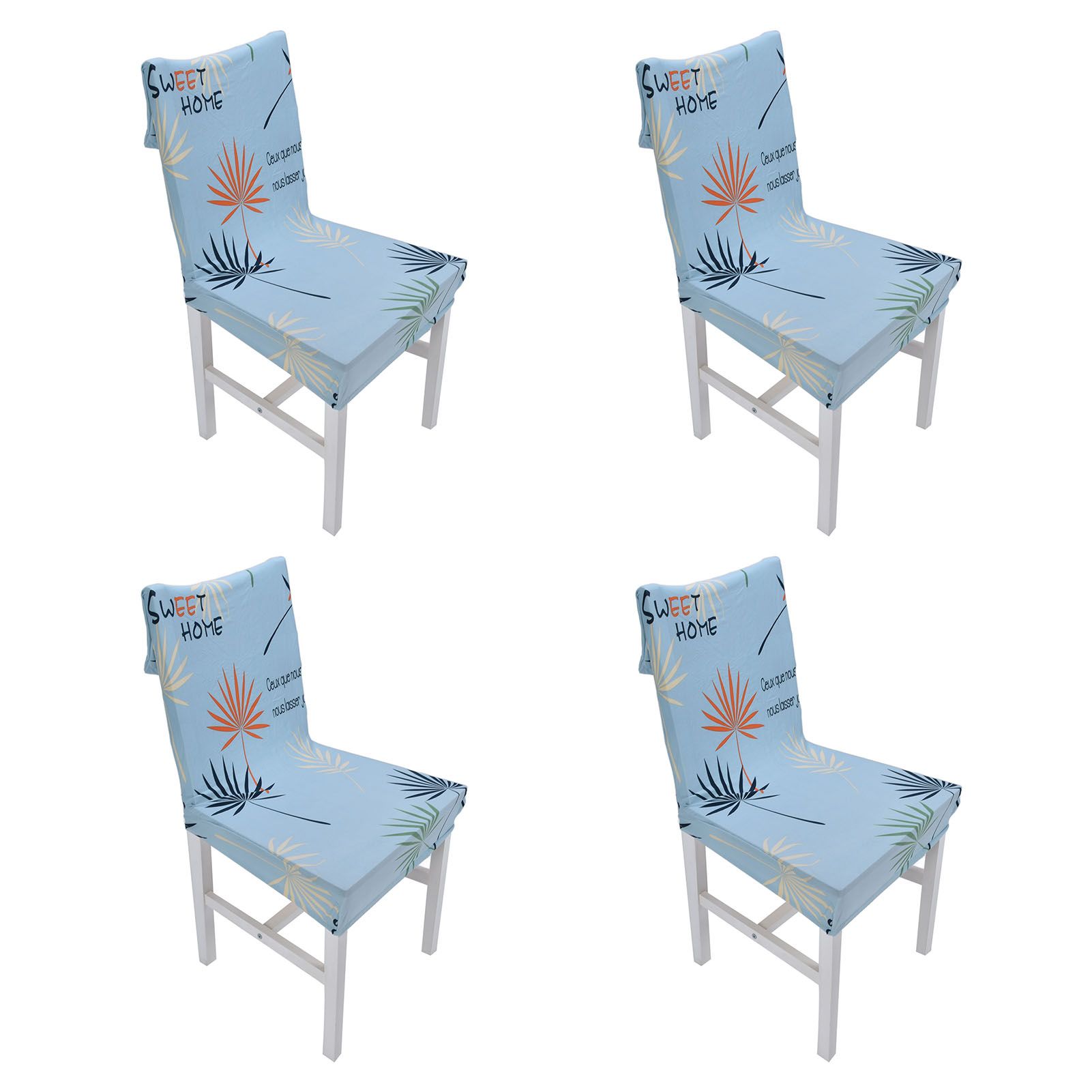 4Pcs Chair Slipcover High Elasticity Stylish Elegant Design Dustproof Dining