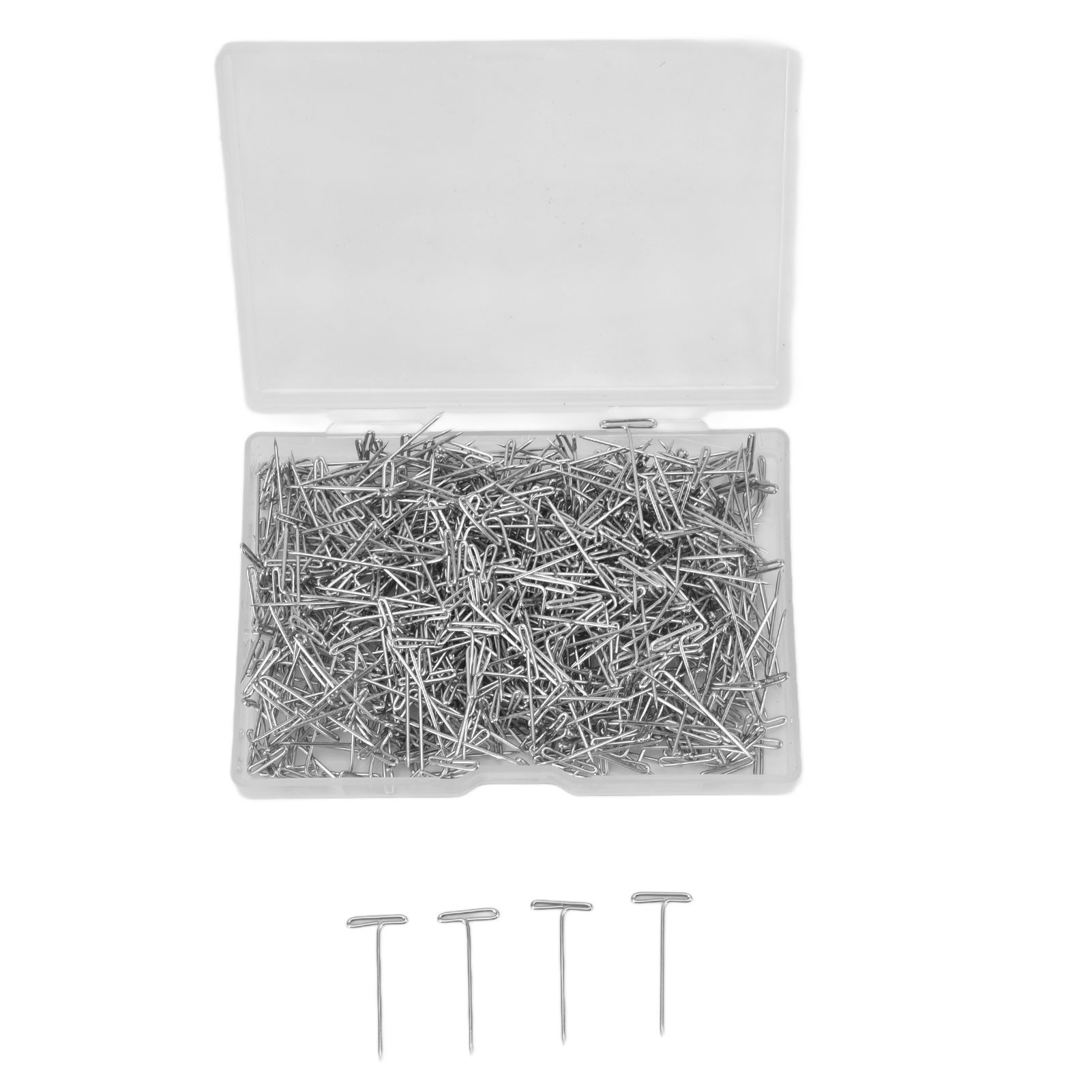 500pcs Stainless Steel T Pins 27mm/1.06in Wig T Pins T Shaped Needles with view 7