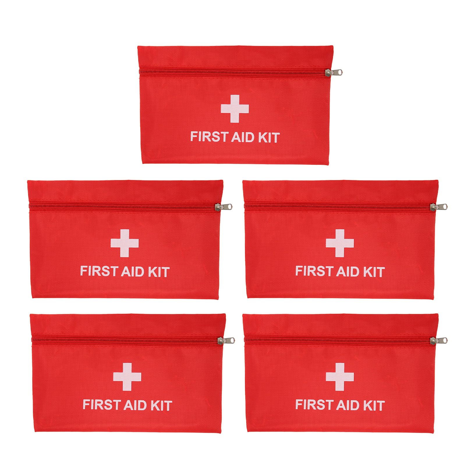 5Pcs/Set Potable Medicine Bag Empty Aid Case Rescue Pouch Waterproof Nylon Red