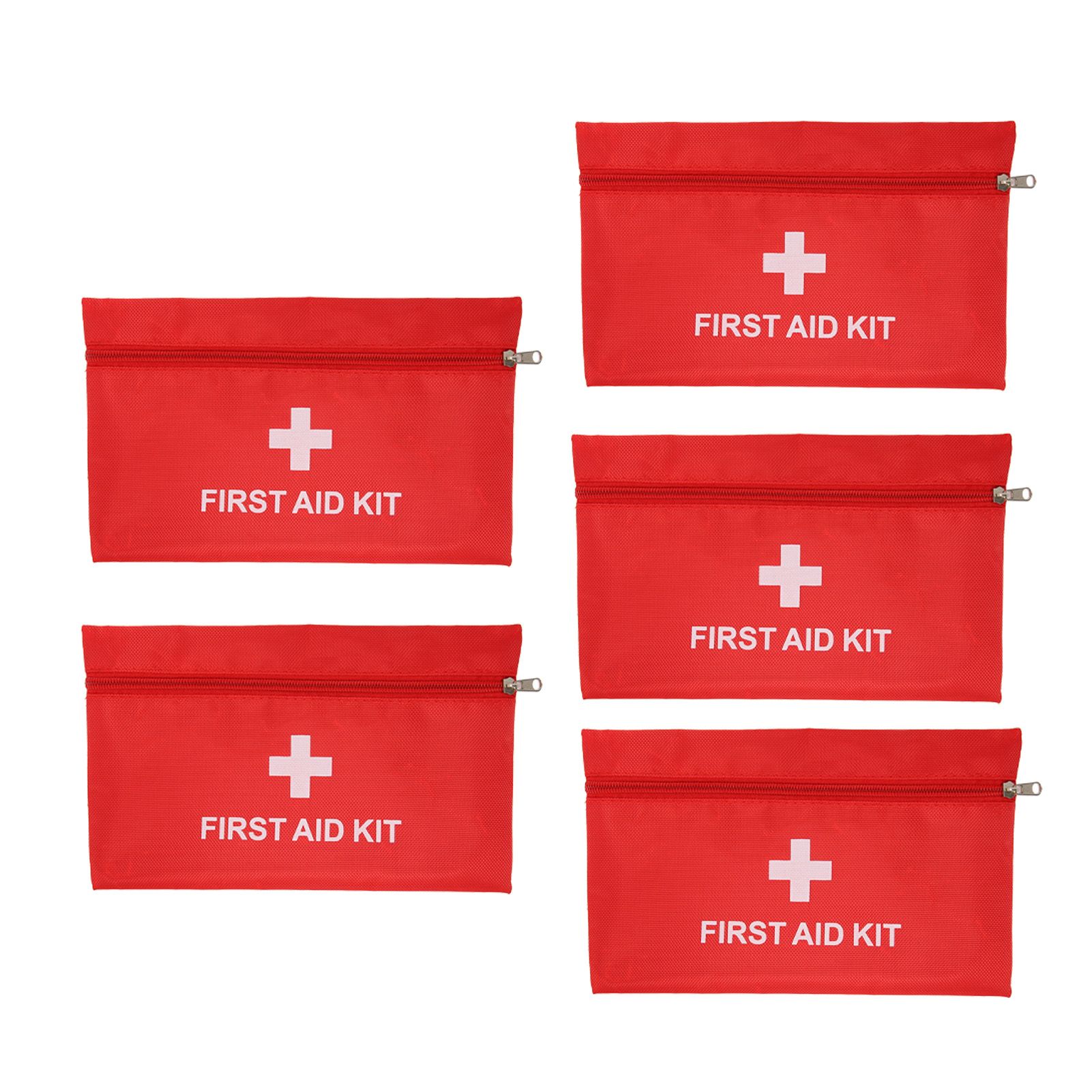 5Pcs/Set Potable Medicine Bag Empty Aid Case Rescue Pouch Waterproof Nylon Red view 2