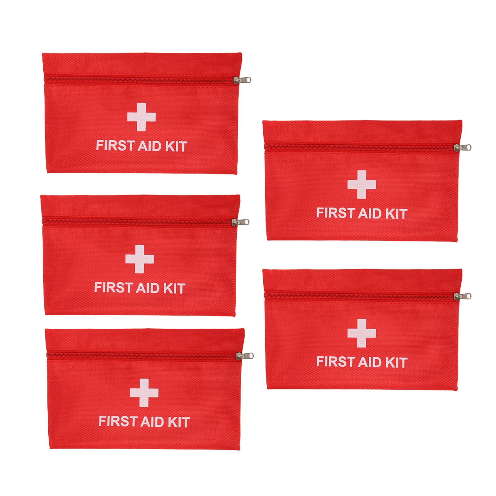 5Pcs/Set Potable Medicine Bag Empty Aid Case Rescue Pouch Waterproof Nylon Red view 4