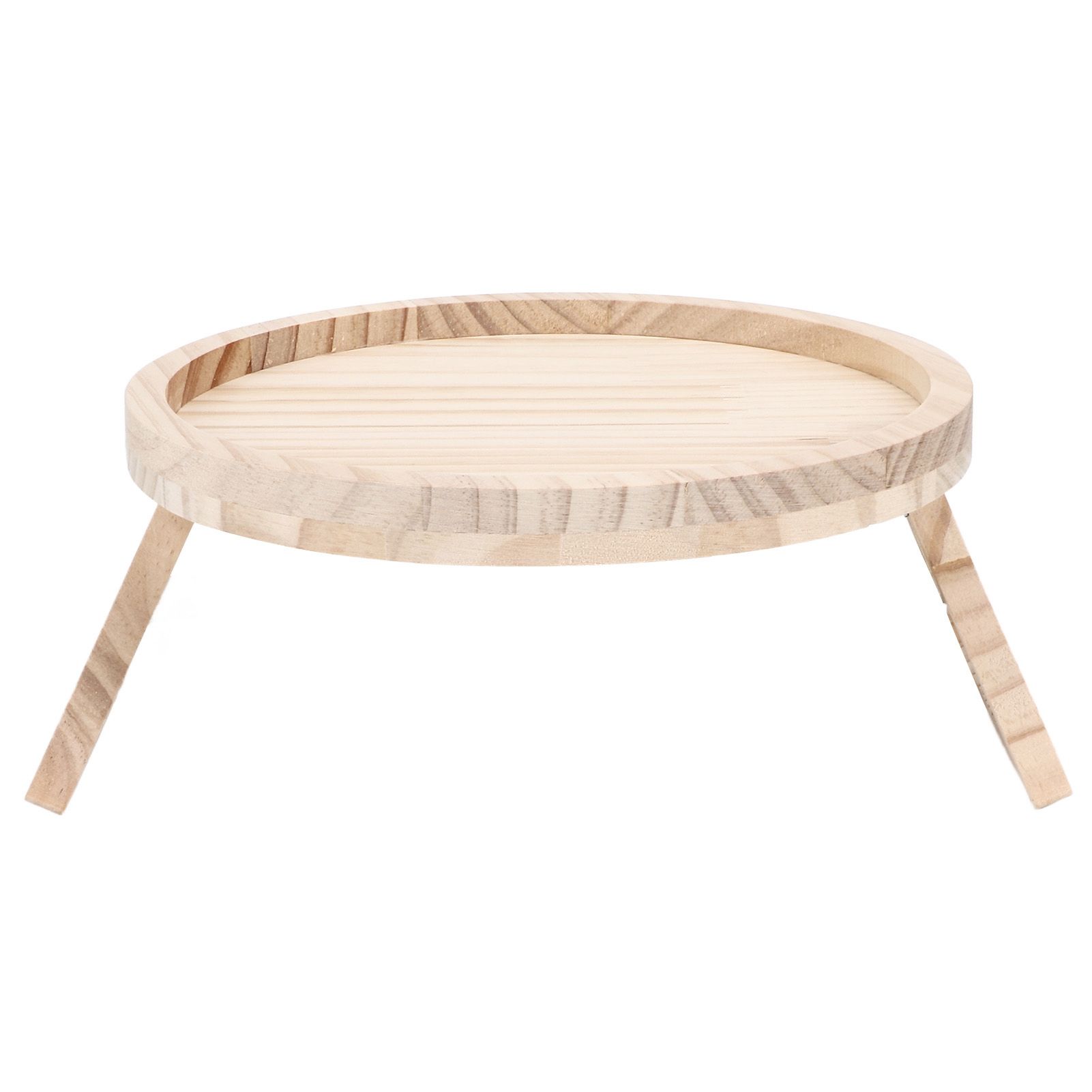Clip On Tray Natural Bamboo 9.8in Round Home Couch Sofa Armrest Clip Tray view 7