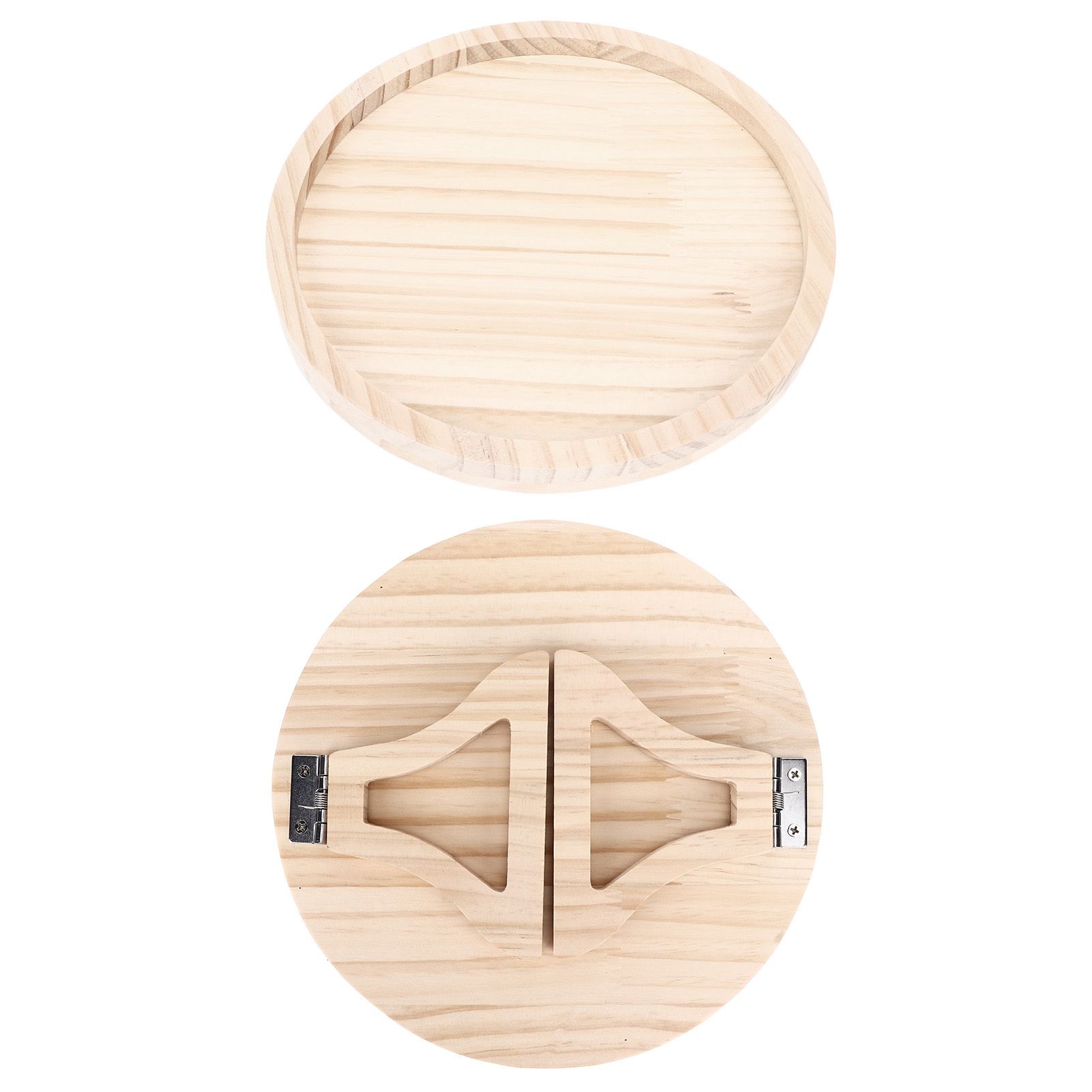 Clip On Tray Natural Bamboo 9.8in Round Home Couch Sofa Armrest Clip Tray view 10
