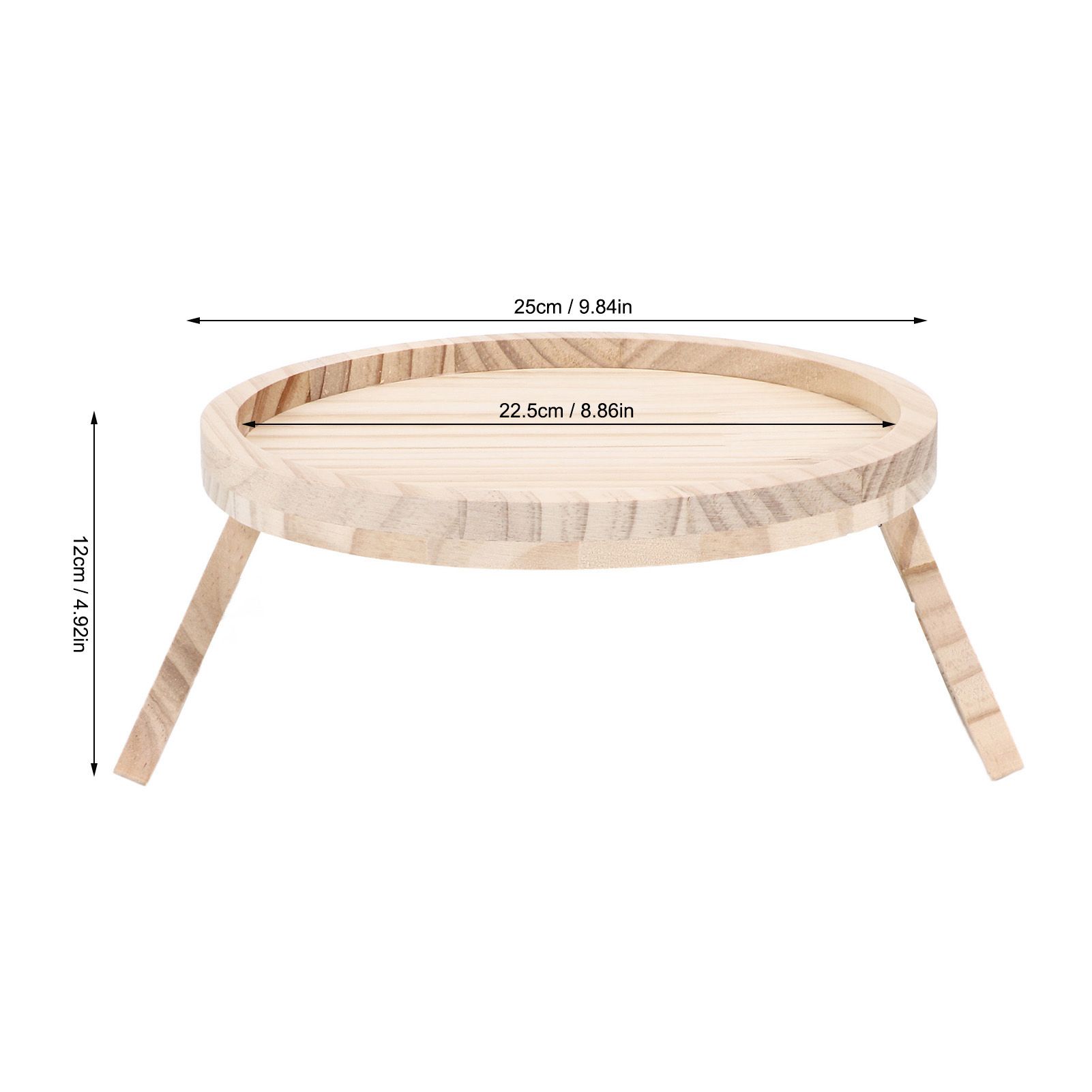 Clip On Tray Natural Bamboo 9.8in Round Home Couch Sofa Armrest Clip Tray view 15