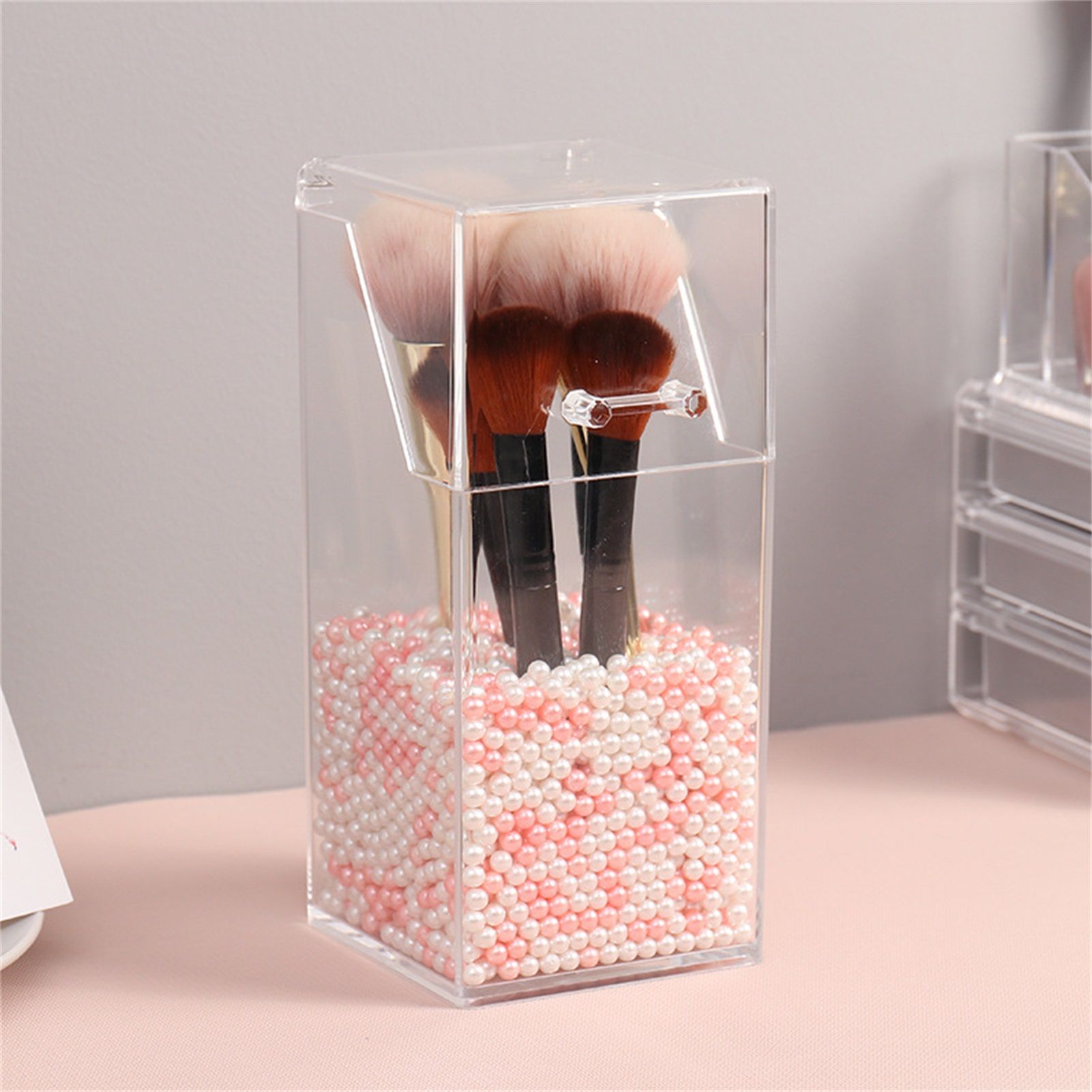 Makeup Brush Holders Multipurpose Acrylic Makeup Storage Box for Bathroom view 3