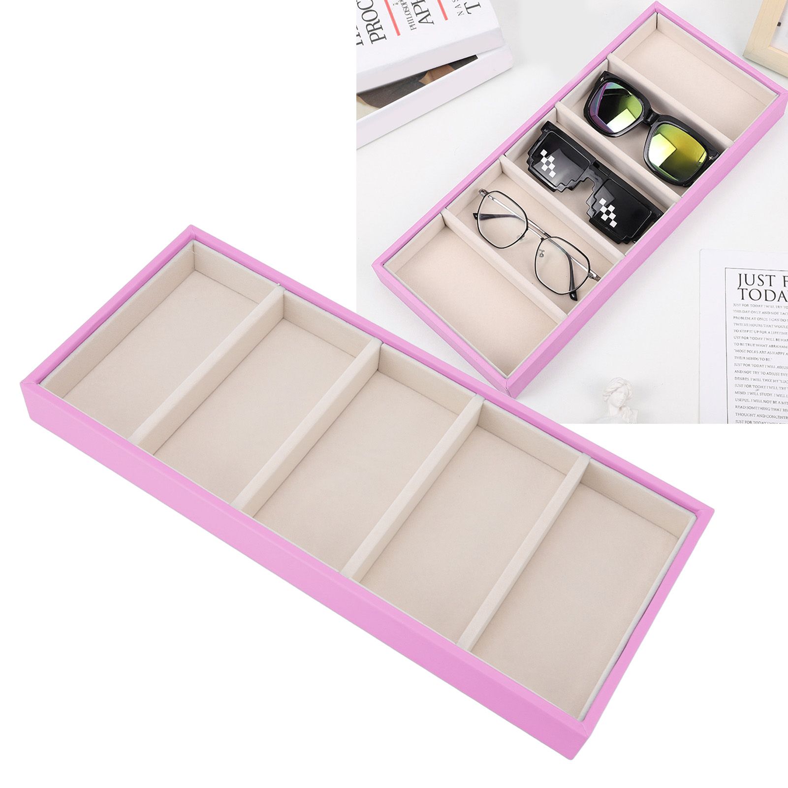 5 Grid Glasses Case Multifunction Space Saving 5 Slot Sunglasses Holder view 12