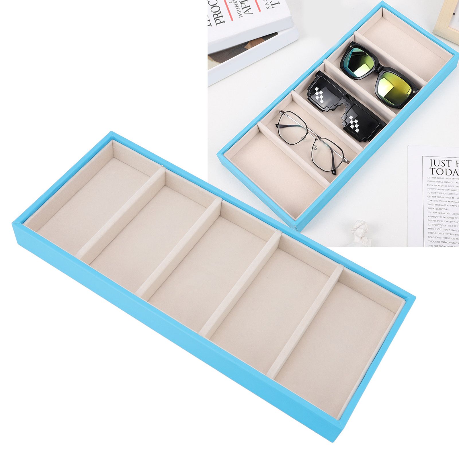 5 Grid Glasses Case Multifunction Space Saving 5 Slot Sunglasses Holder view 12