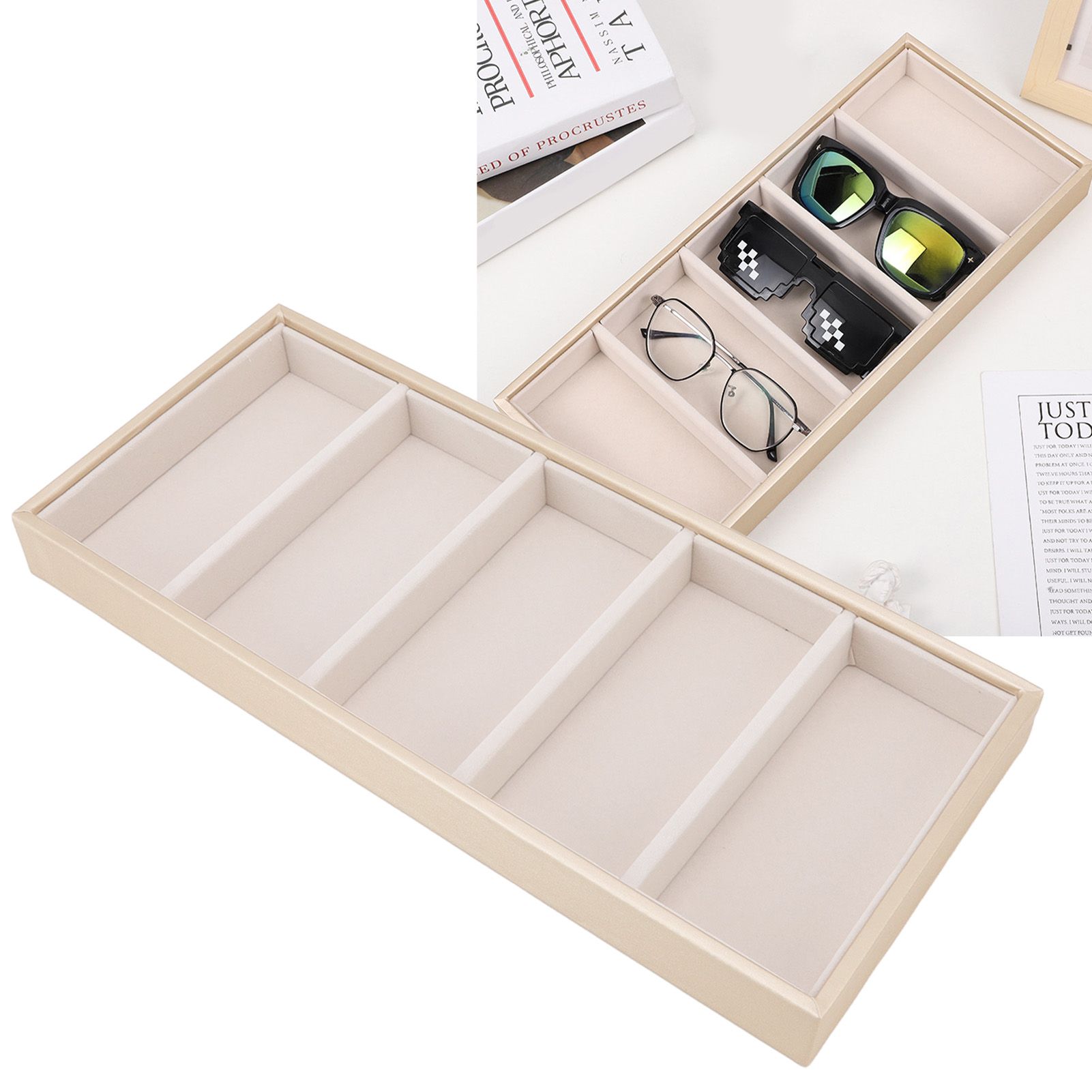 5 Grid Glasses Case Multifunction Space Saving 5 Slot Sunglasses Holder view 11