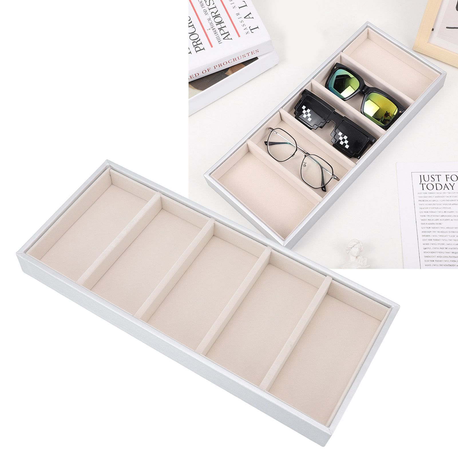5 Grid Glasses Case Multifunction Space Saving 5 Slot Sunglasses Holder view 12